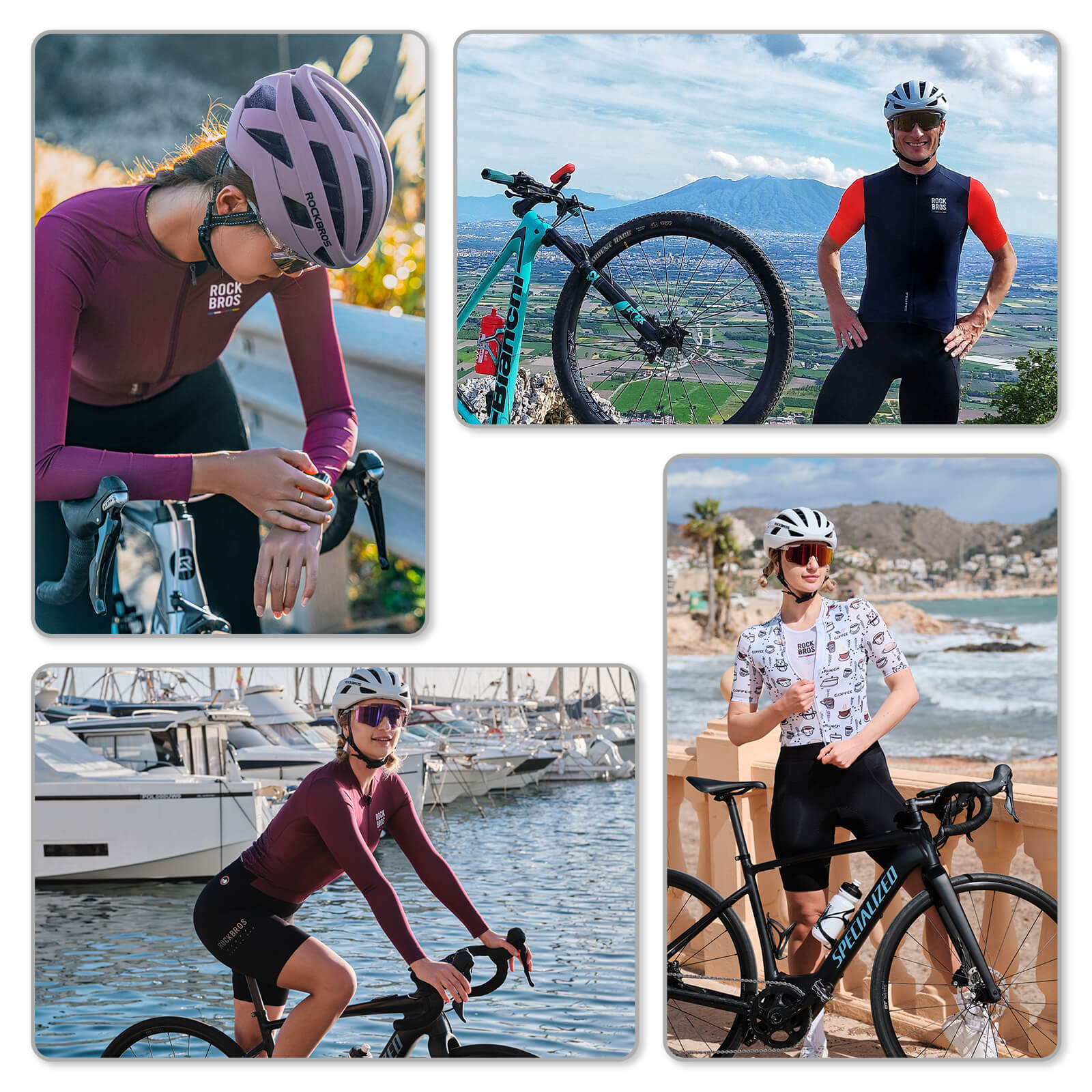 rockbros aero road bike helmet with magnetic clip for cycling