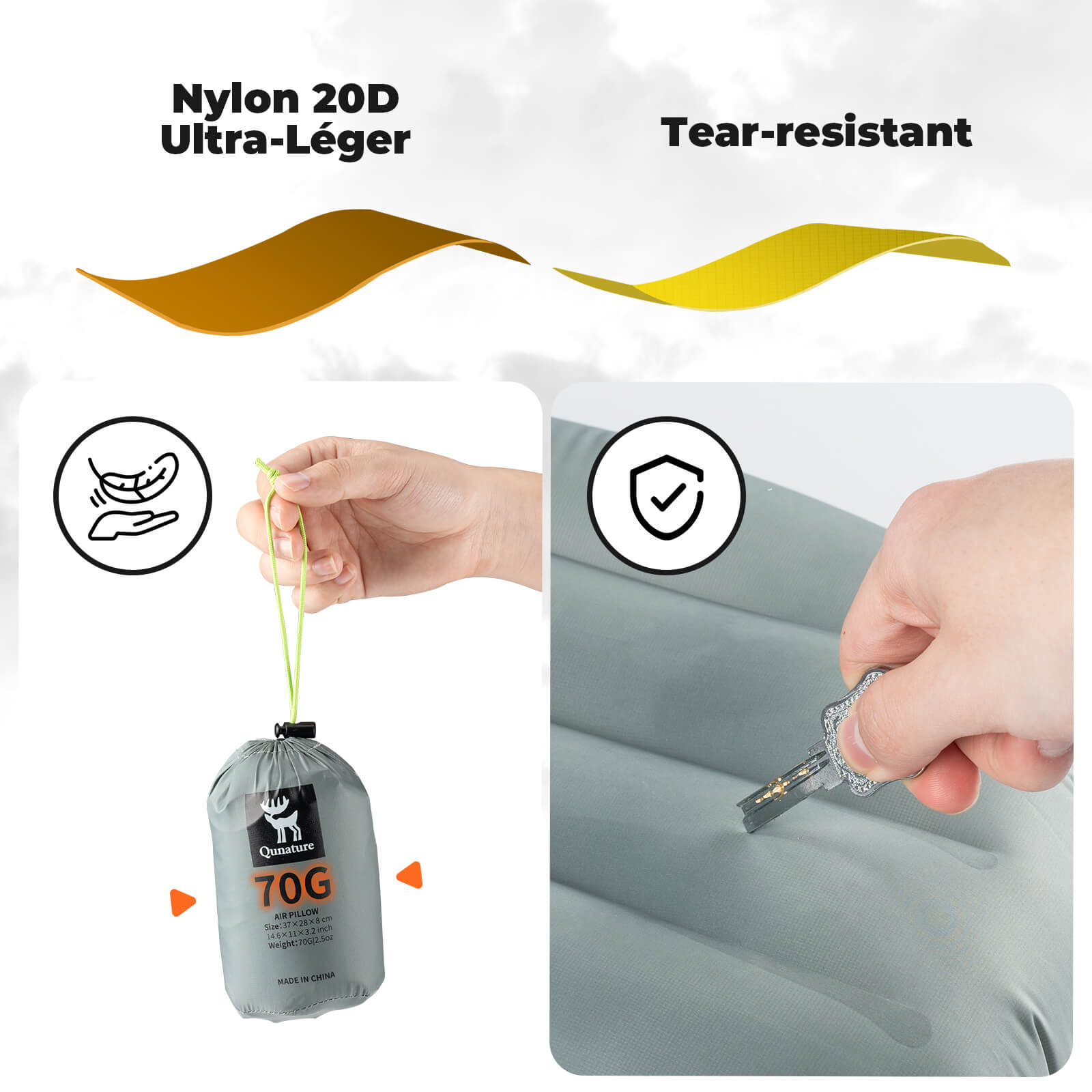 rockbros portable camping pillow for outdoor adventures
#color_yellow