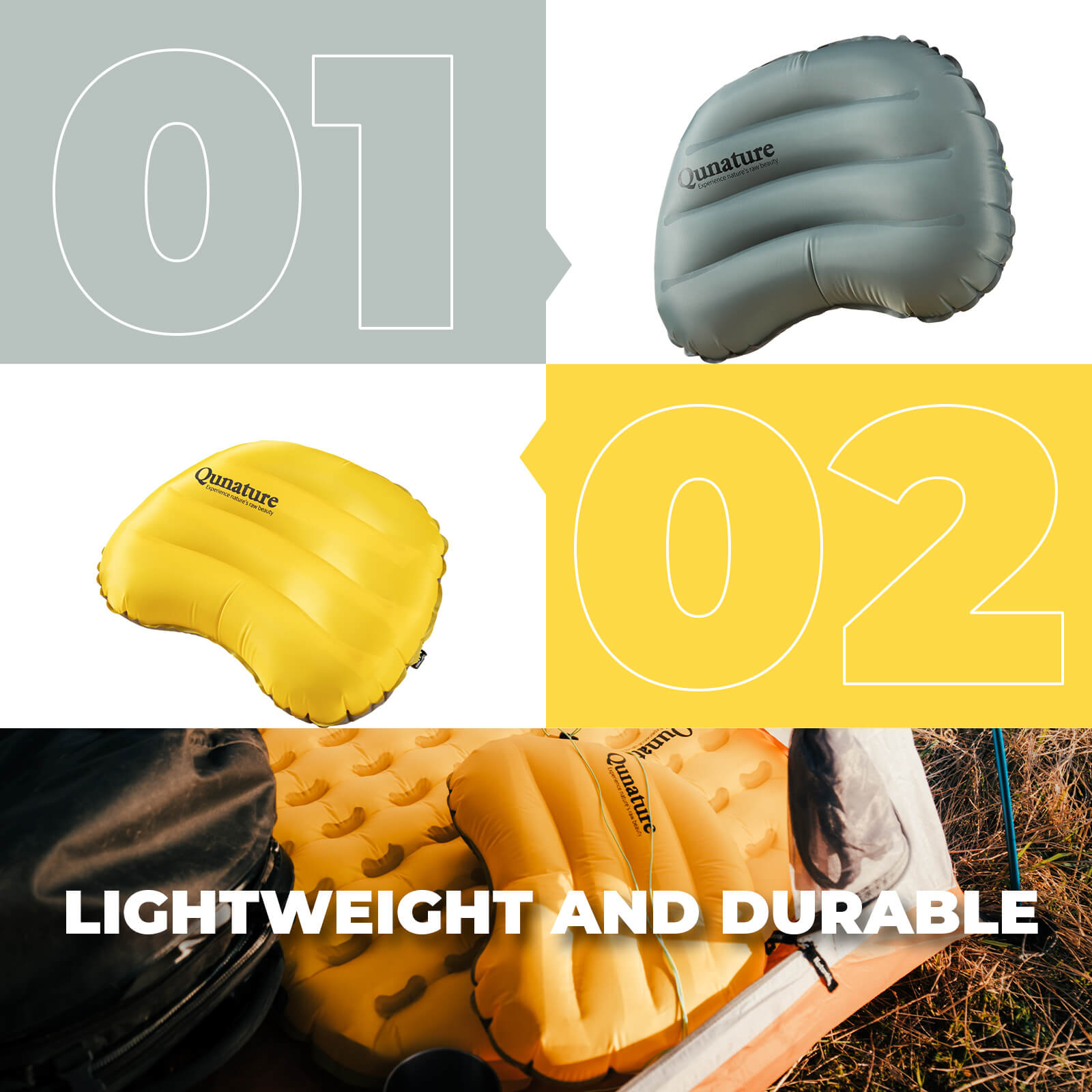 rockbros portable camping pillow for outdoor adventures
#color_yellow
