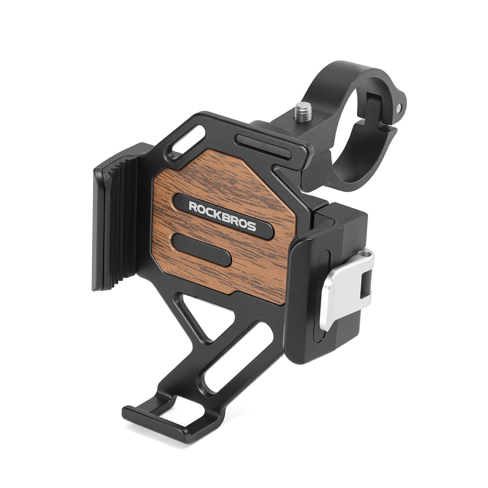 Rockbros Aluminum Alloy Bike Phone Holder with One-Click Auto Lock and Quick Release Design
