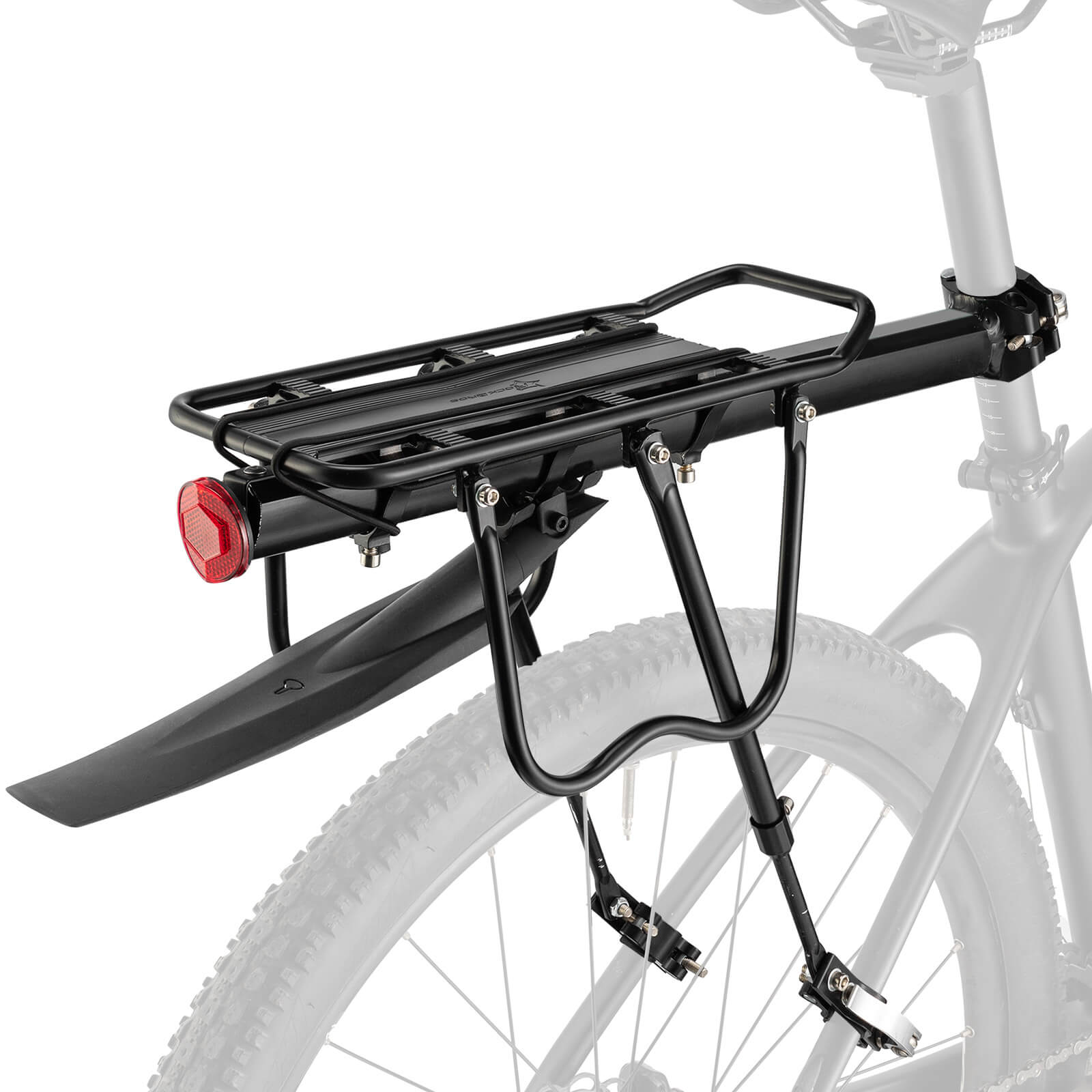 ROCKBROS aluminum alloy quick release bike rack for mountain bike touring.
