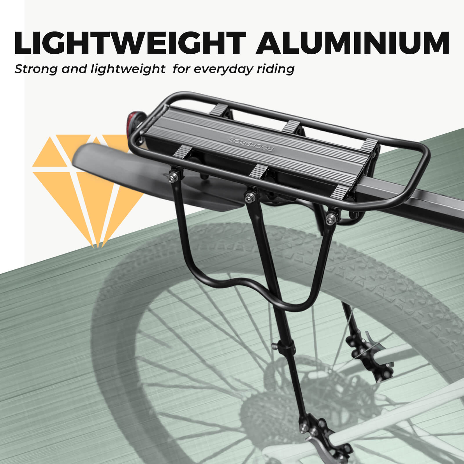 ROCKBROS aluminum alloy quick release bike rack for mountain bike touring.