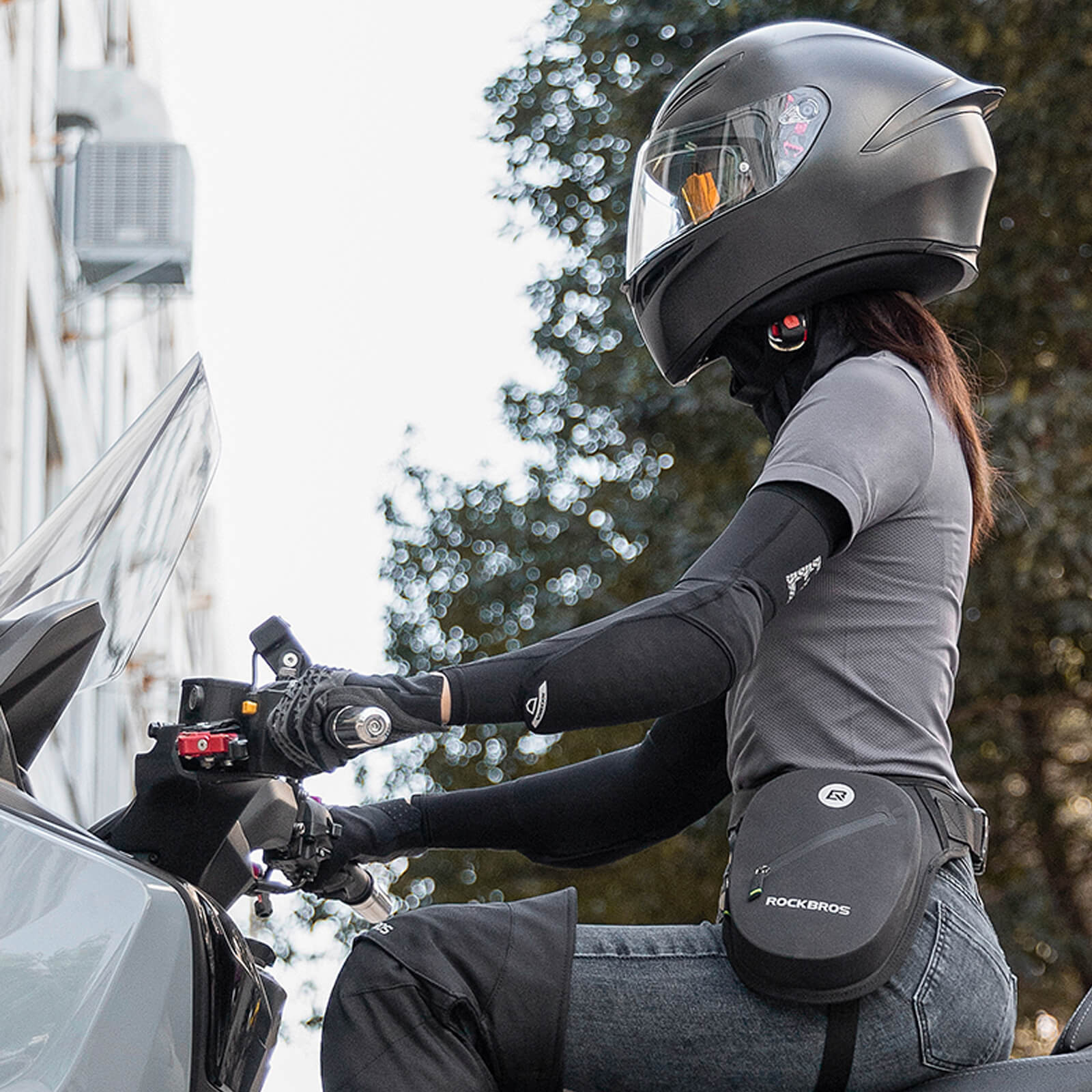 Impact Resistant Arm Sleeves with Breathable Ice Silk Fabric.