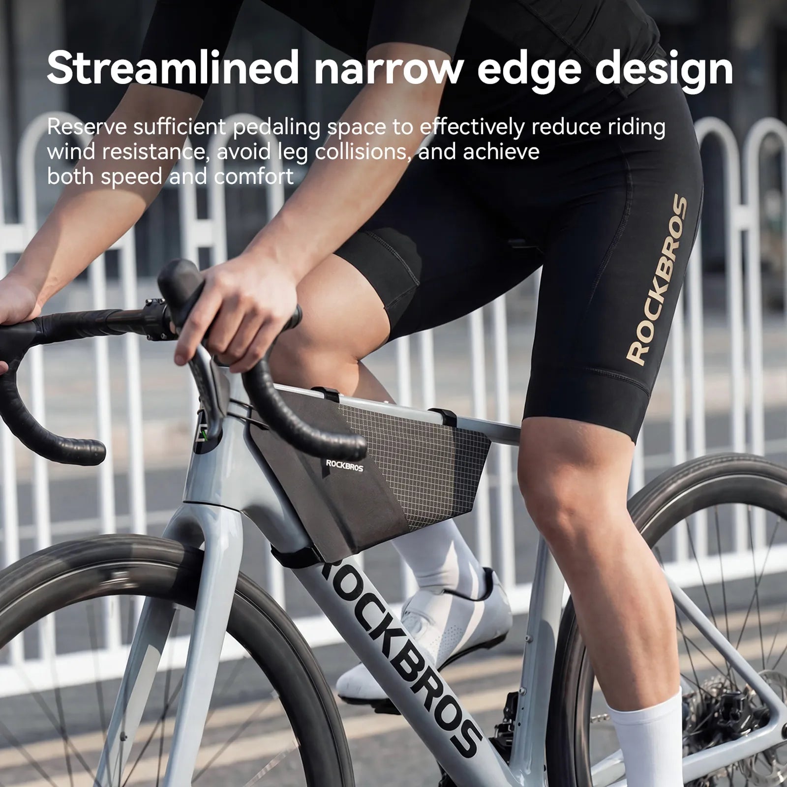ROCKBROS Slim Waterproof Bike Frame Bag 1.7L Checkered Design AS-165