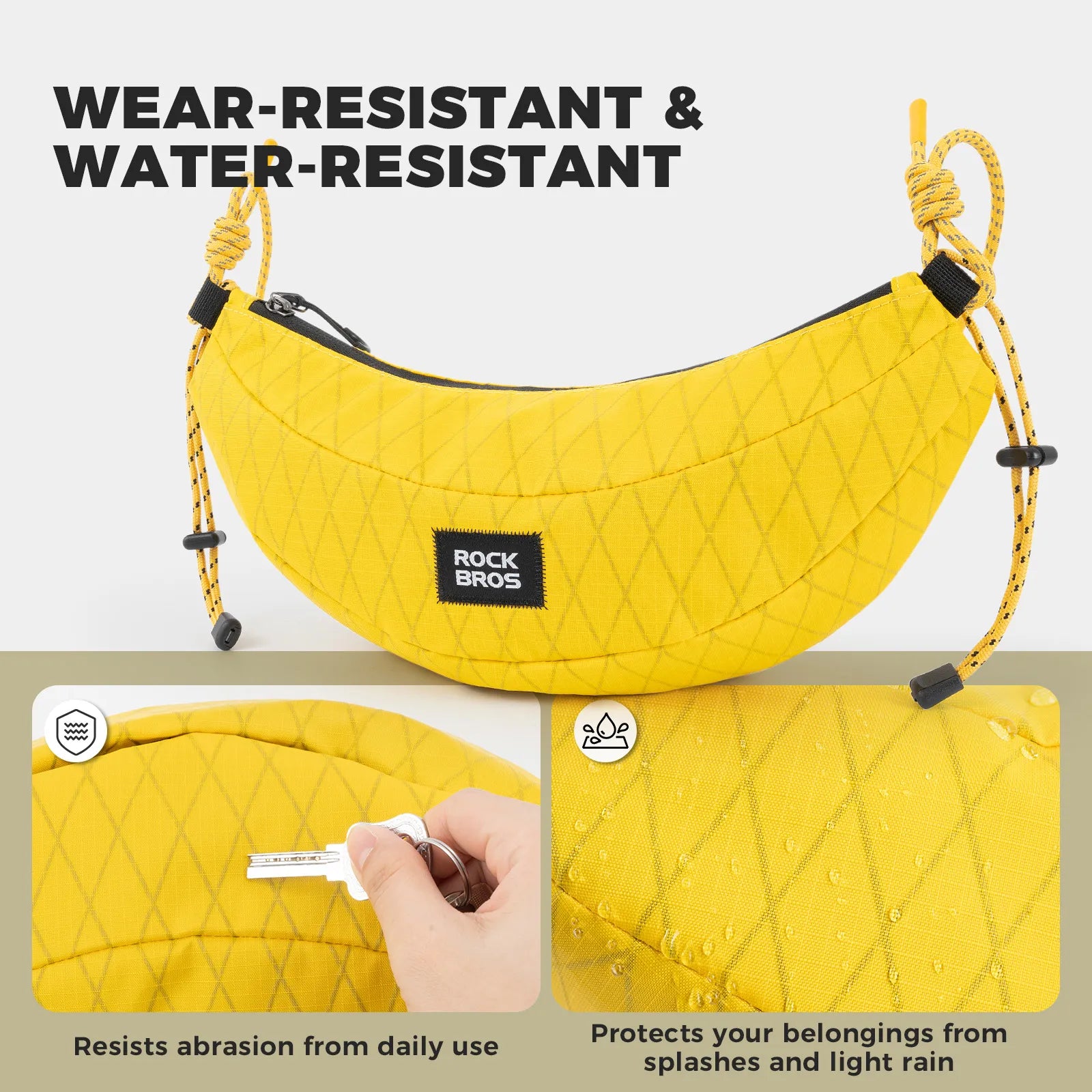 ROCKBROS Banana 2-in-1 handlebar bag front view urban bike accessory