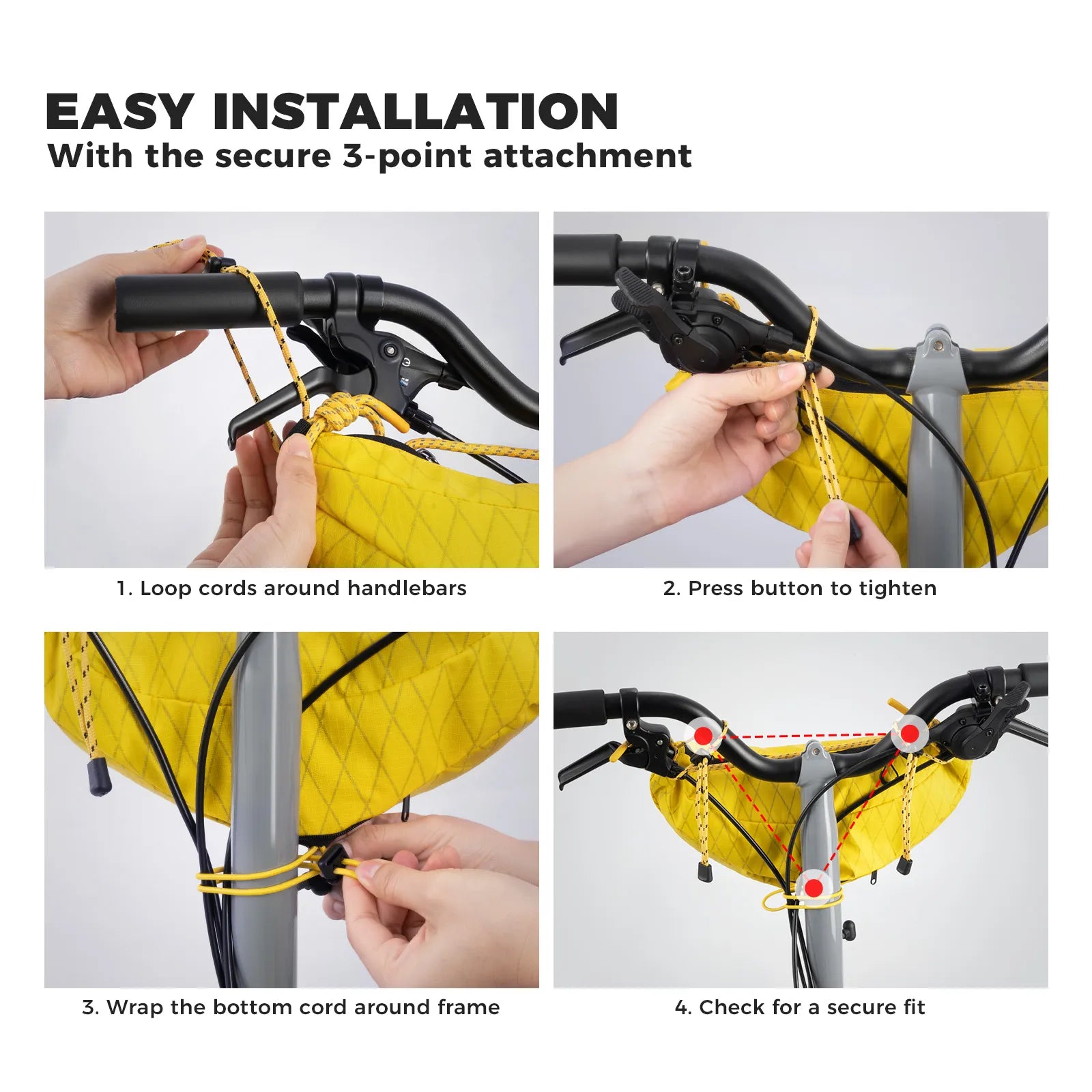 ROCKBROS Banana 2-in-1 handlebar bag front view urban bike accessory