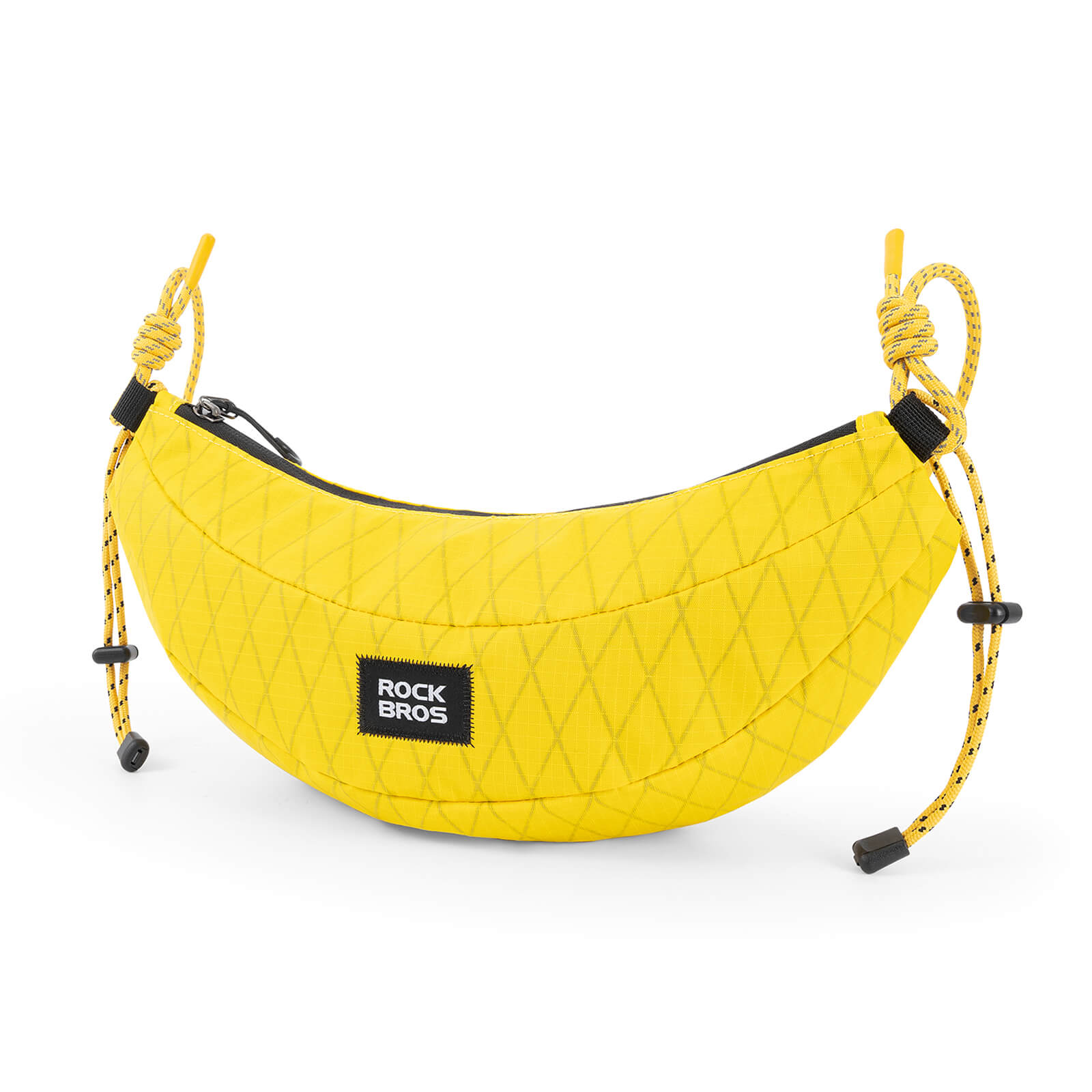 ROCKBROS 1.8L Banana Bike Handlebar Bag and Everyday Sling in Yellow.