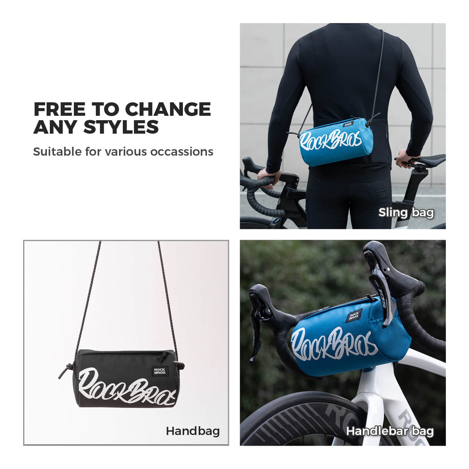 rockbros flash painting handlebar roll bag for cycling
#color_red