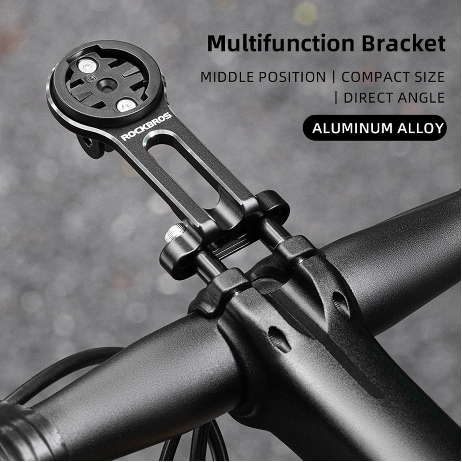 rockbros integrated bike mount for lights and action camera recording.