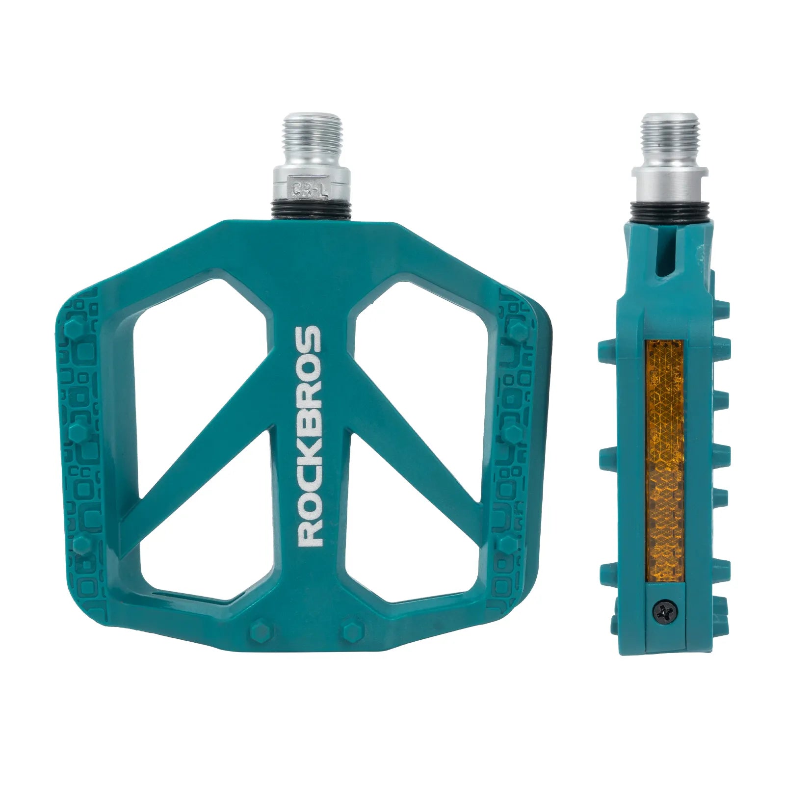 Rockbros Anti-Slip Nylon Fiber Bike Pedals in Multiple Colors for MTB and Road Bikes
#color_teal green