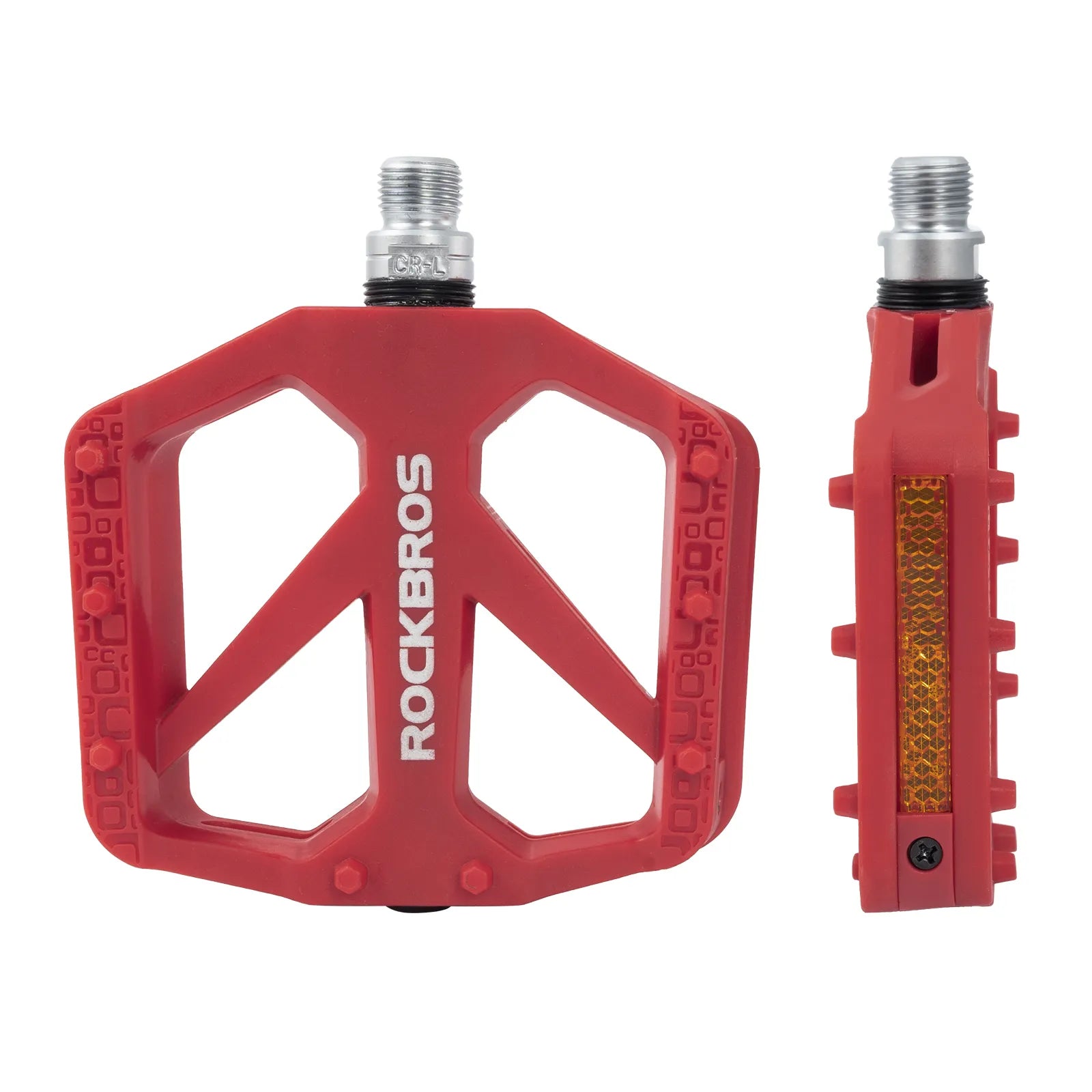 Rockbros Anti-Slip Nylon Fiber Bike Pedals in Multiple Colors for MTB and Road Bikes
#color_red