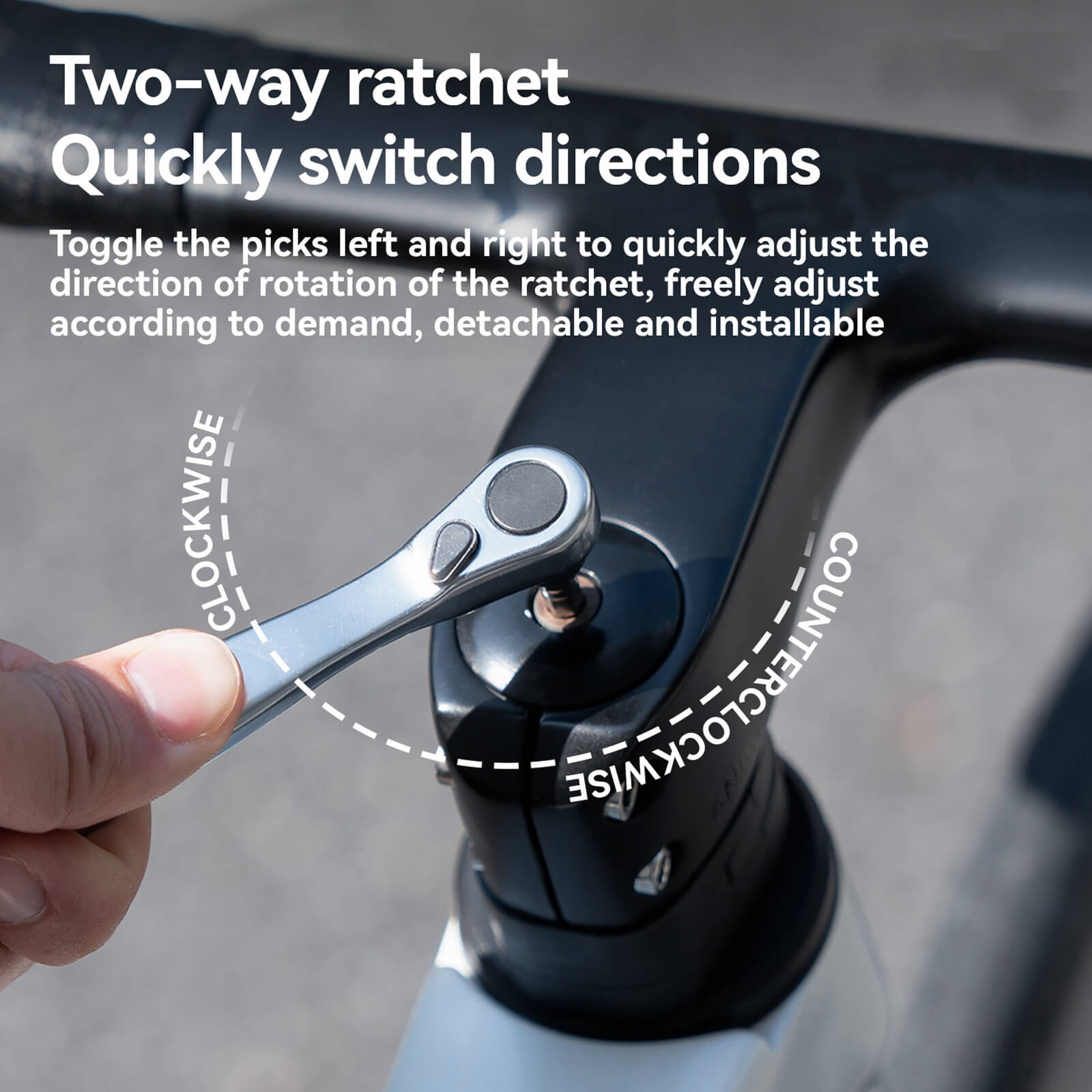 ROCKBROS 15-in-1 compact bike repair tool with replaceable bits.