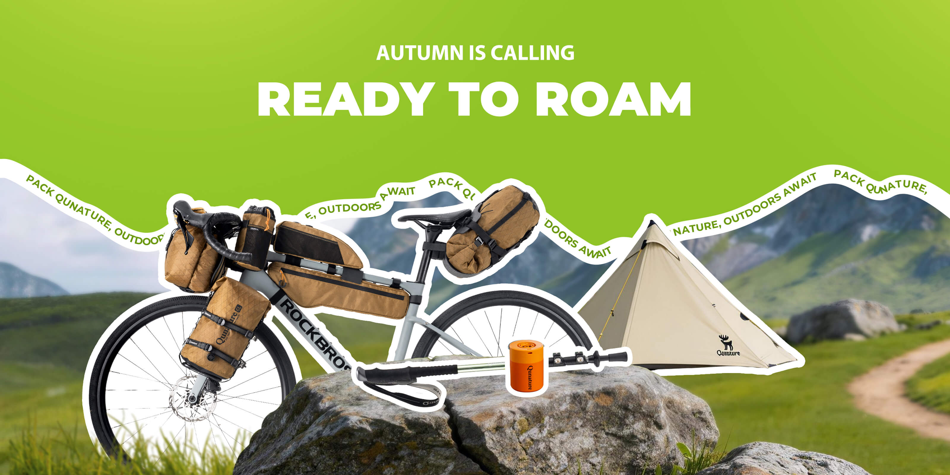 Rockbros waterproof bikepacking frame and saddle bags, perfect for long-distance autumn cycling trips in Australia.