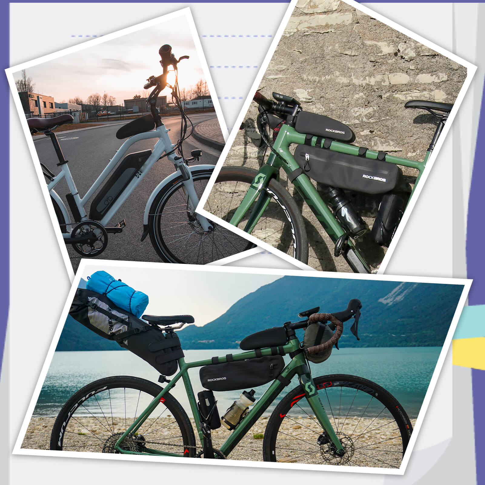 ROCKBROS waterproof cycling frame bag for outdoor biking.
#size_s (1L)