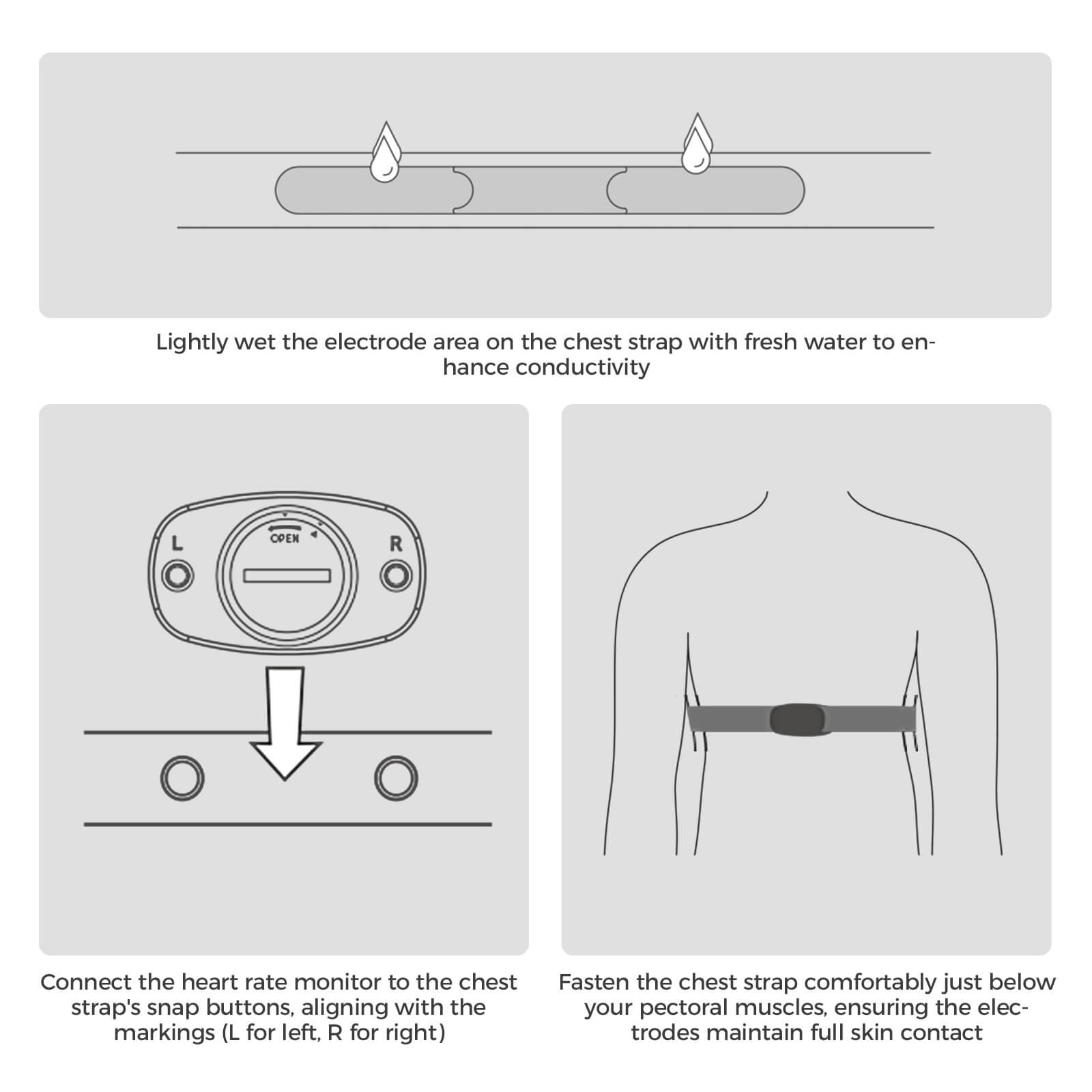 rockbros wireless heart rate chest strap for running and cycling.