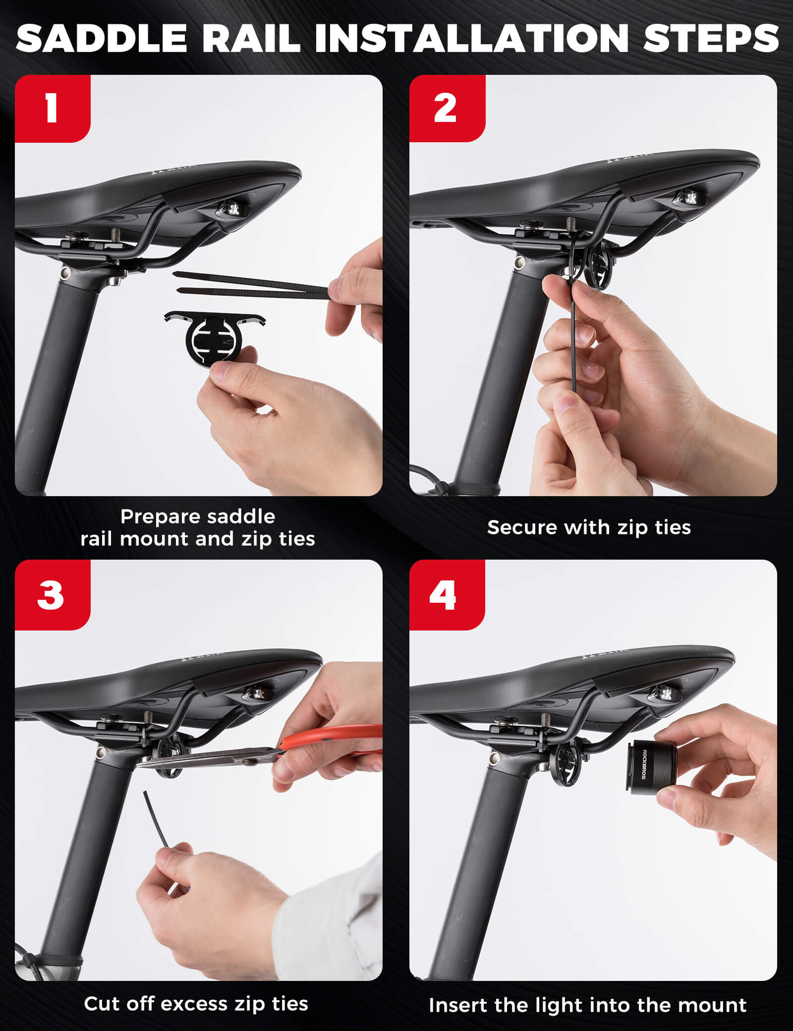 rockbros brake-sensing bike rear light for night cycling safety.