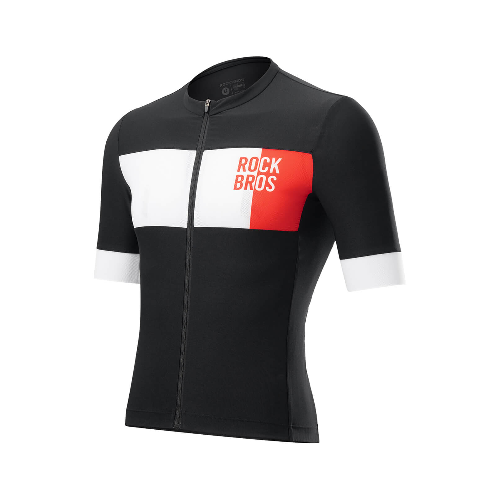 ROCKBROS breathable colourblock cycling jersey for summer road cycling.