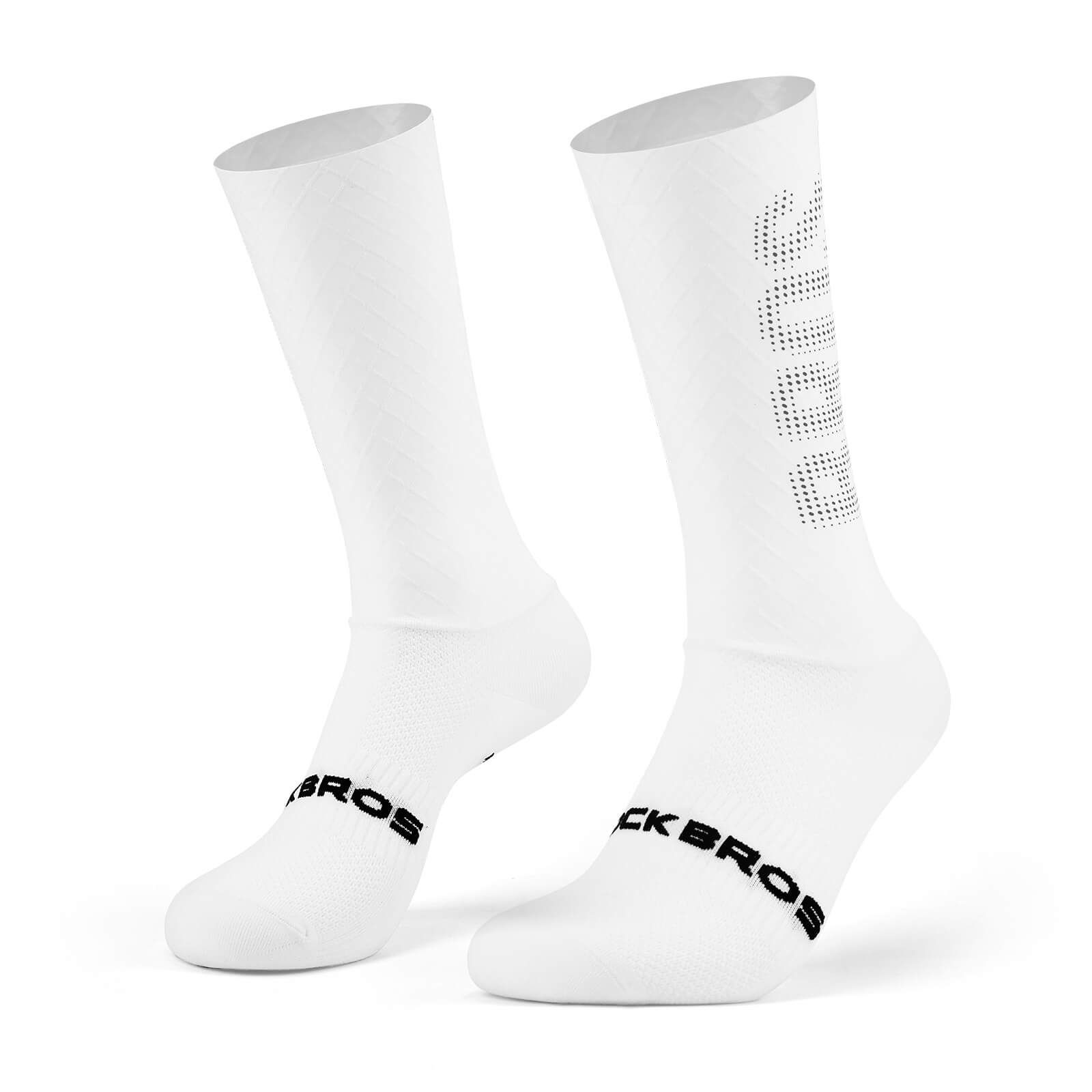 rockbros breathable knee-high compression socks for running and training.
#color_white