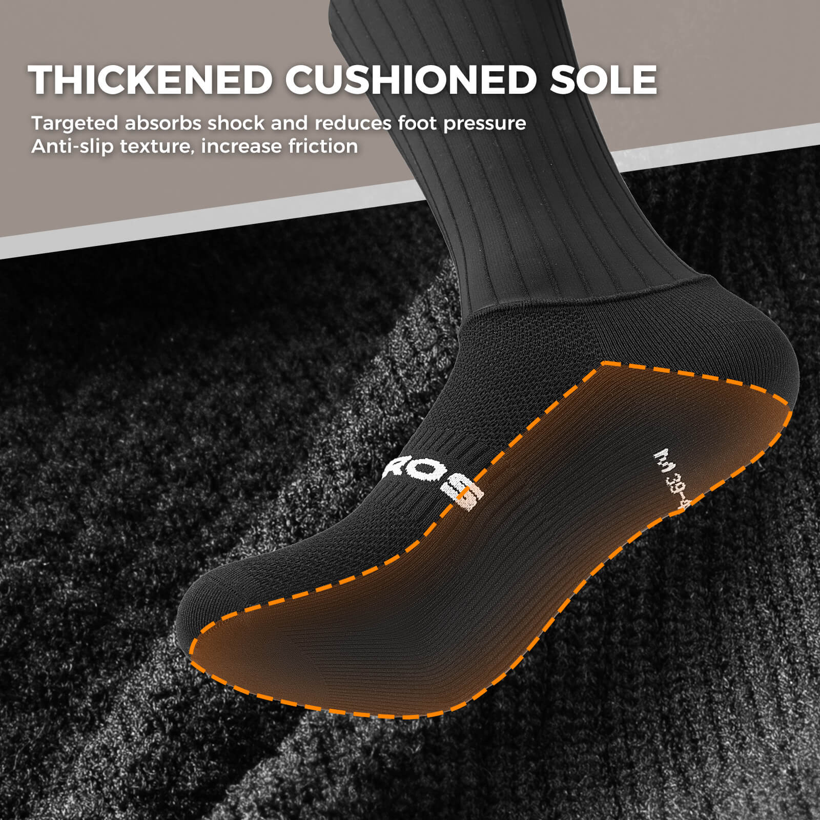 rockbros breathable knee-high compression socks for running and training.
#color_black
