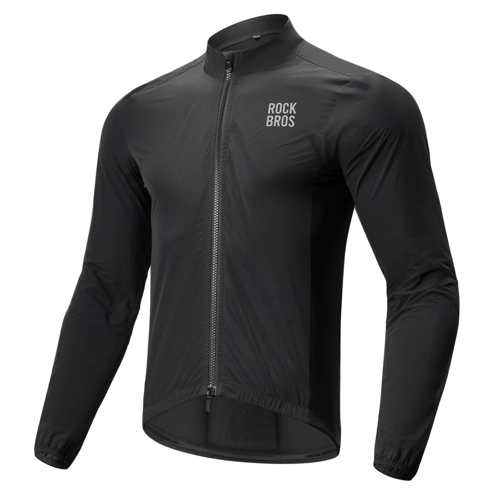rockbros ultralight windproof cycling jacket for morning road rides.
#color_black