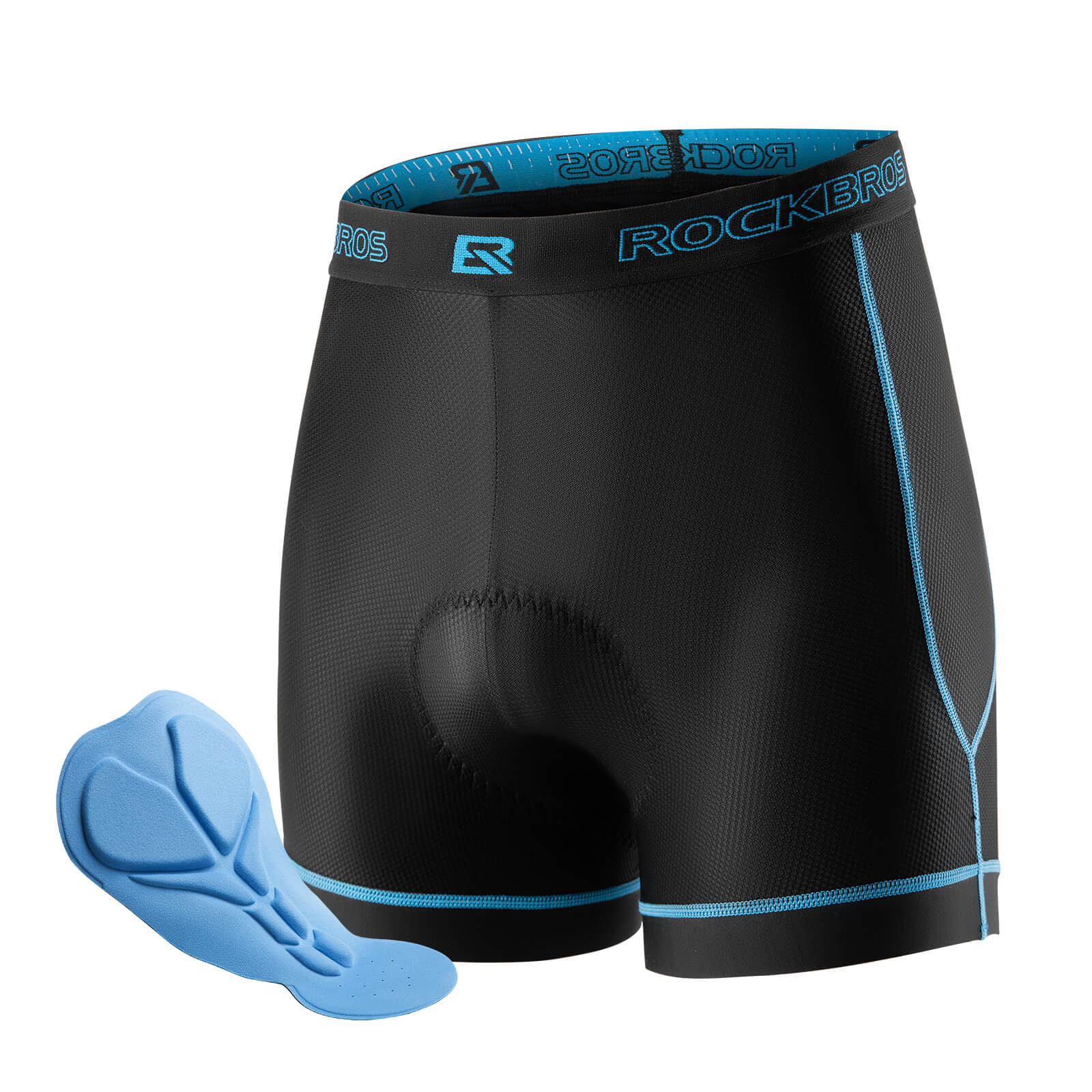 rockbros breathable padded cycling underwear for men anti-chafing liner shorts.