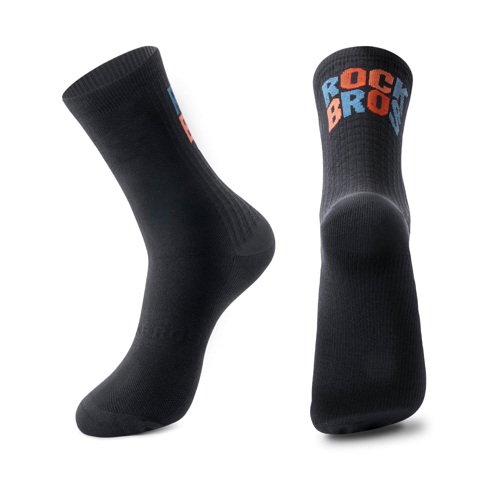 ROCKBROS Breathable Sports Socks featuring a vibrant Color Pop Logo on a clean white background.
#color_black