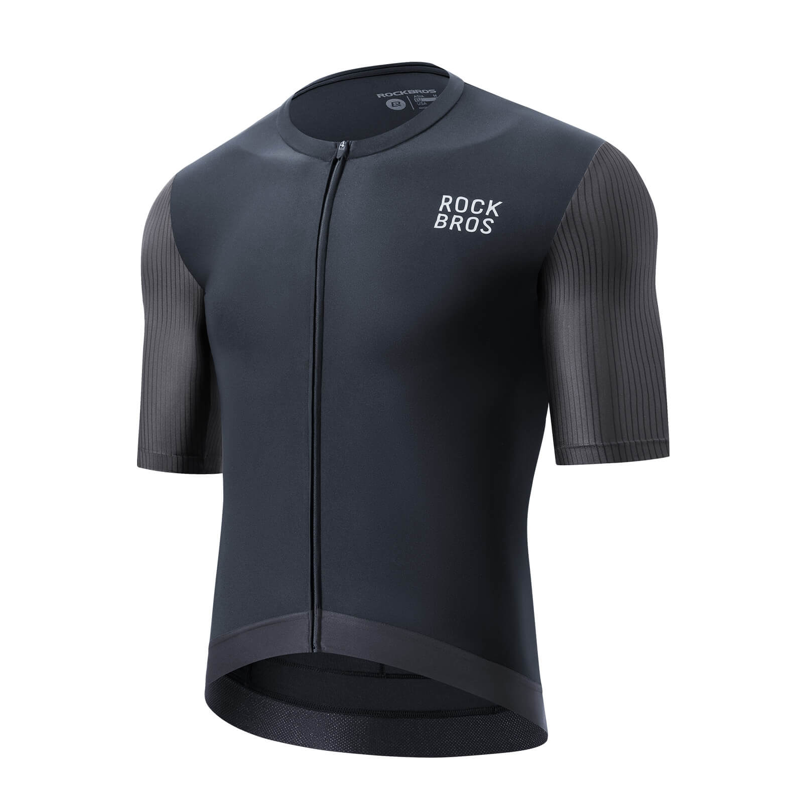 ROCKBROS men’s breathable cycling jersey for summer road riding.
#color_black