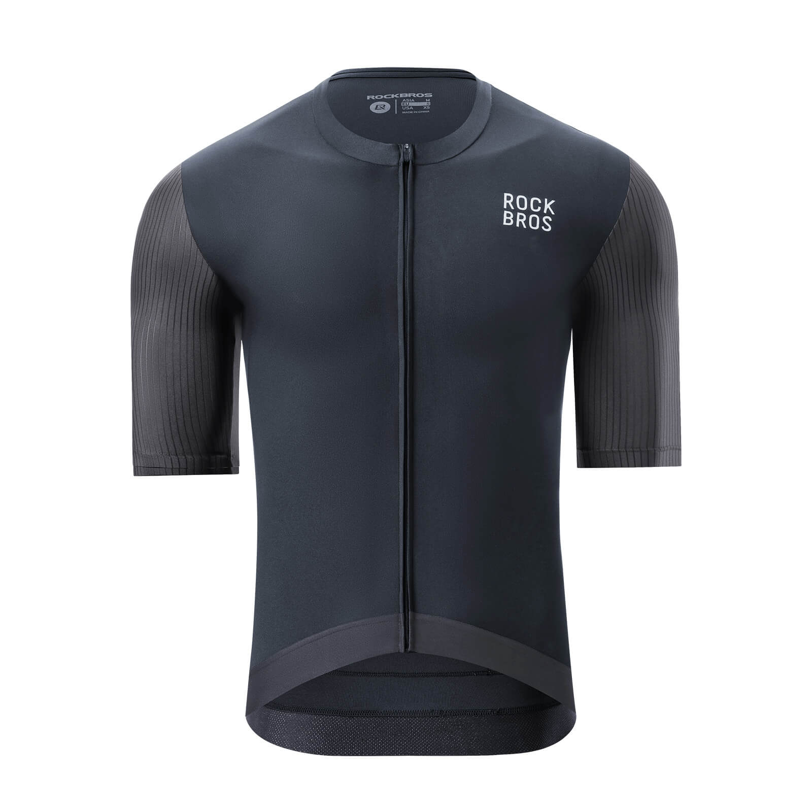 ROCKBROS men’s breathable cycling jersey for summer road riding.
#color_black