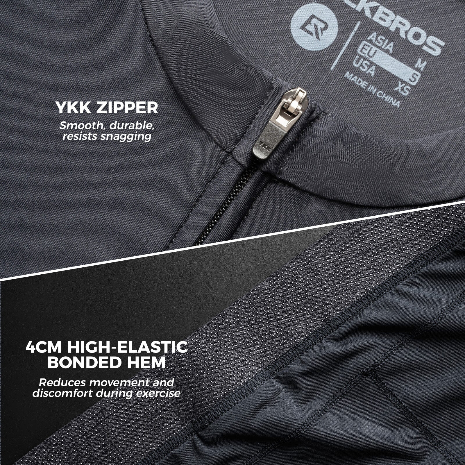 ROCKBROS men’s breathable cycling jersey for summer road riding.
#color_black