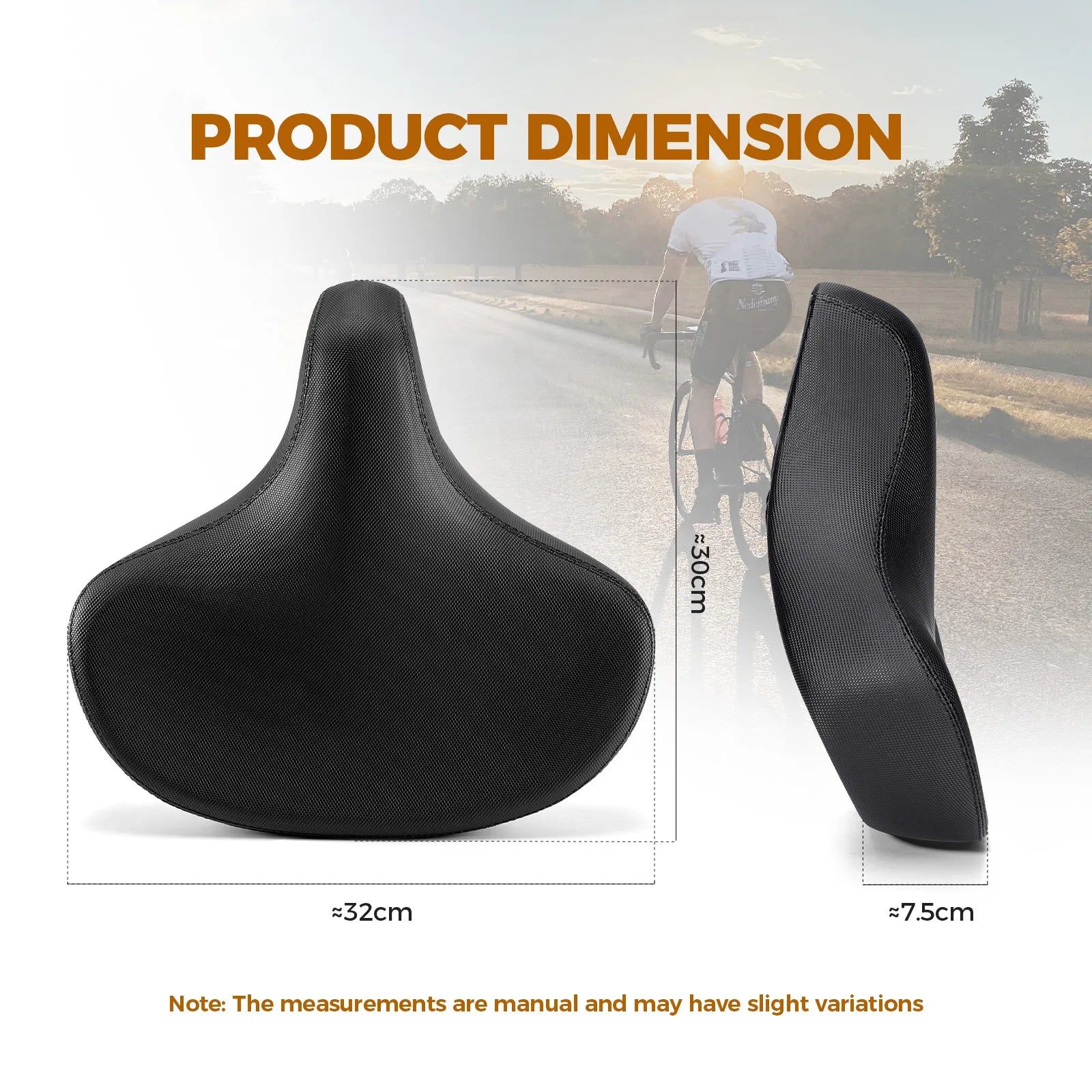Rockbros ComfortMax extra wide bike saddle for comfortable commuting and city riding.