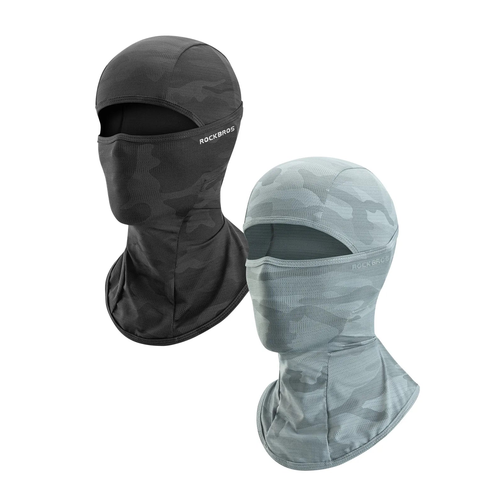 ROCKBROS cooling full face and neck cover balaclava in black for UV protection while cycling and motorcycling.
#options_Black + Blue