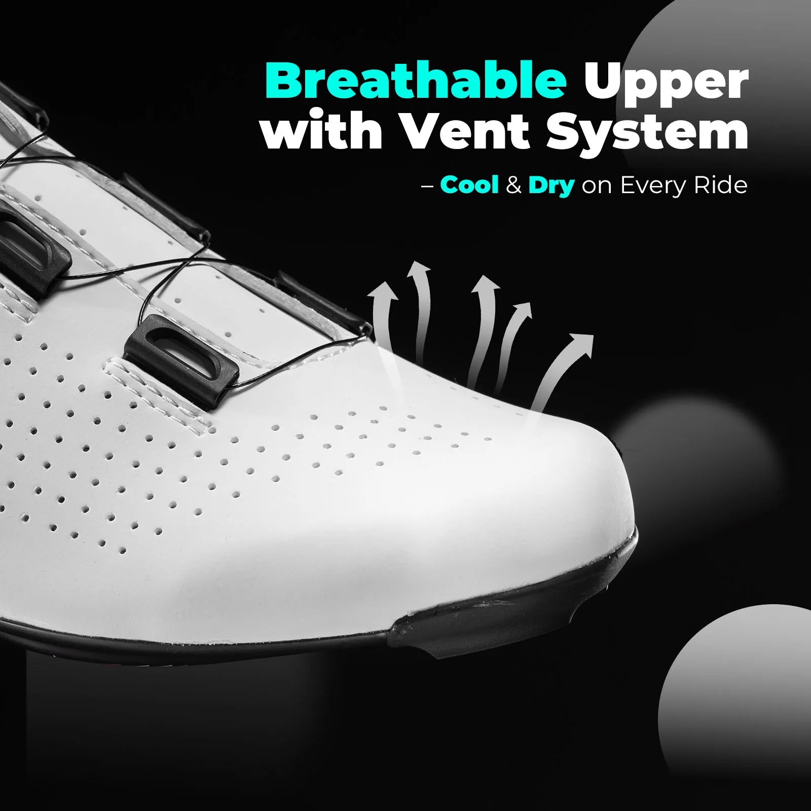 ROCKBROS CR5 Carbon Sole Cycling Shoes - Lightweight Road Bike Shoes White