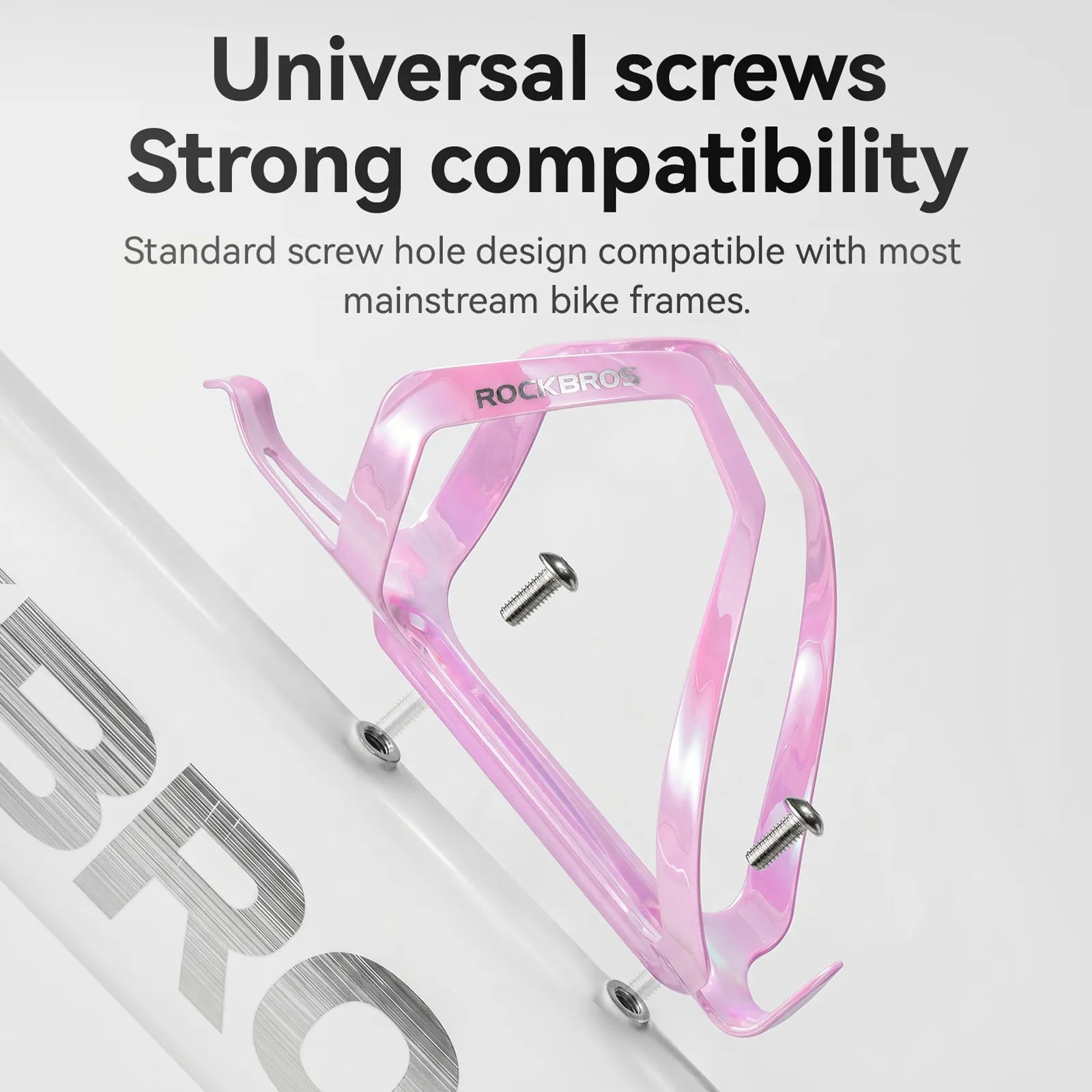 ROCKBROS CR-56 lightweight electroplated aluminium bike bottle cage in shiny metallic finish.
#color_black