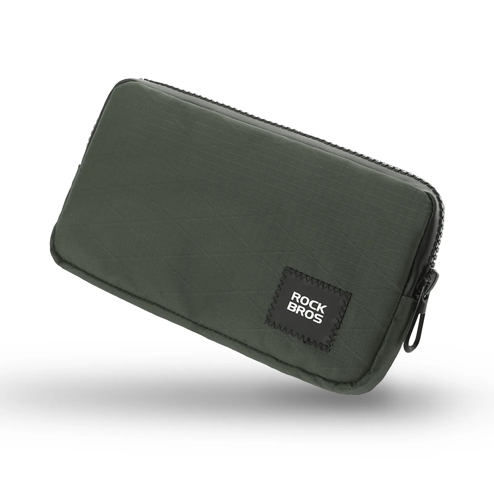 Rockbros 0.15L cycling essentials mini pouch in black, main front view.
#color_green