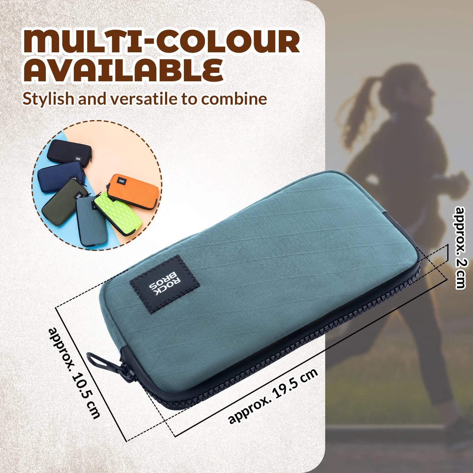 Rockbros 0.15L cycling essentials mini pouch in black, main front view.
#color_grey