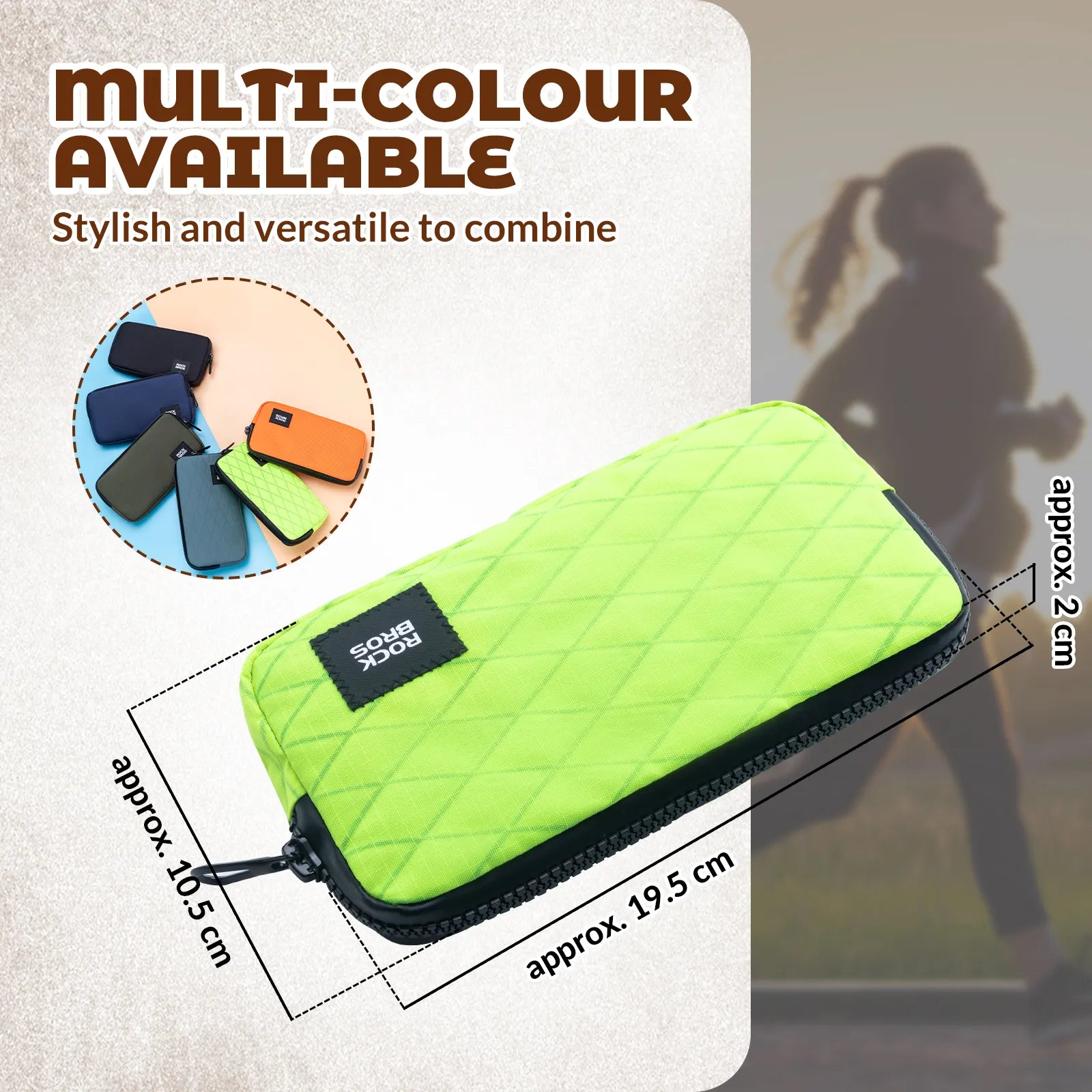 Rockbros 0.15L cycling essentials mini pouch in black, main front view.
#color_yellow