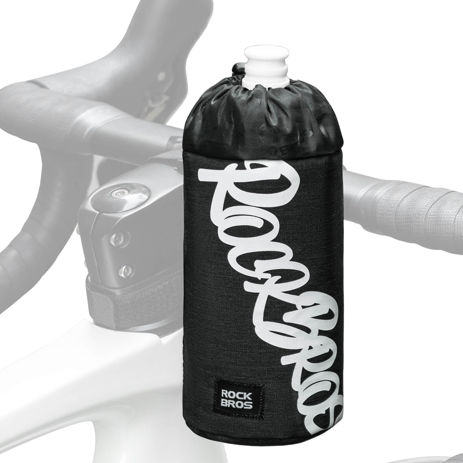 rockbros handlebar cycling bottle bag for urban and travel rides
#color_black