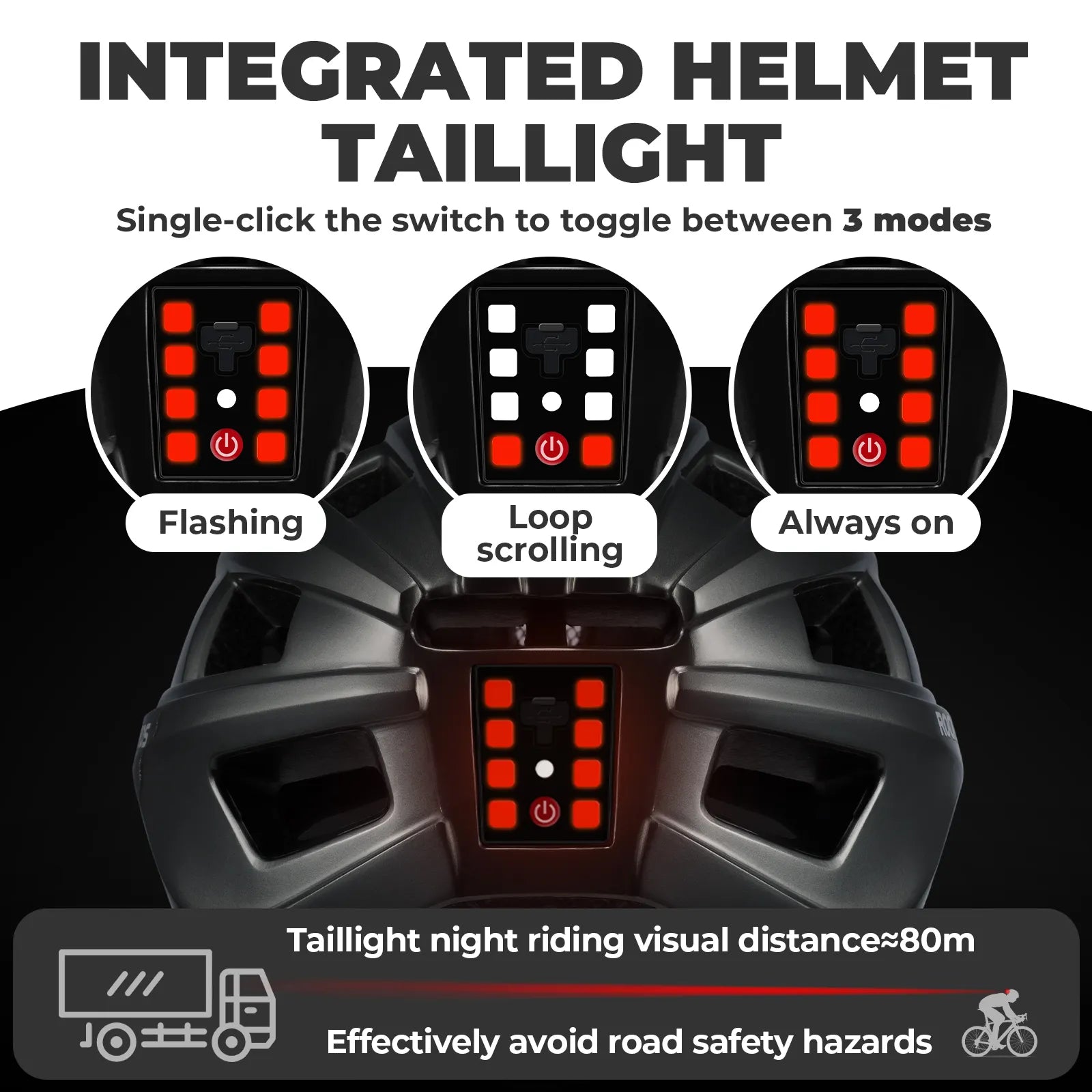 ROCKBROS In-Mold Bike Helmet with Photochromic UV400 Magnetic Visor in Front View.
#color_titanium