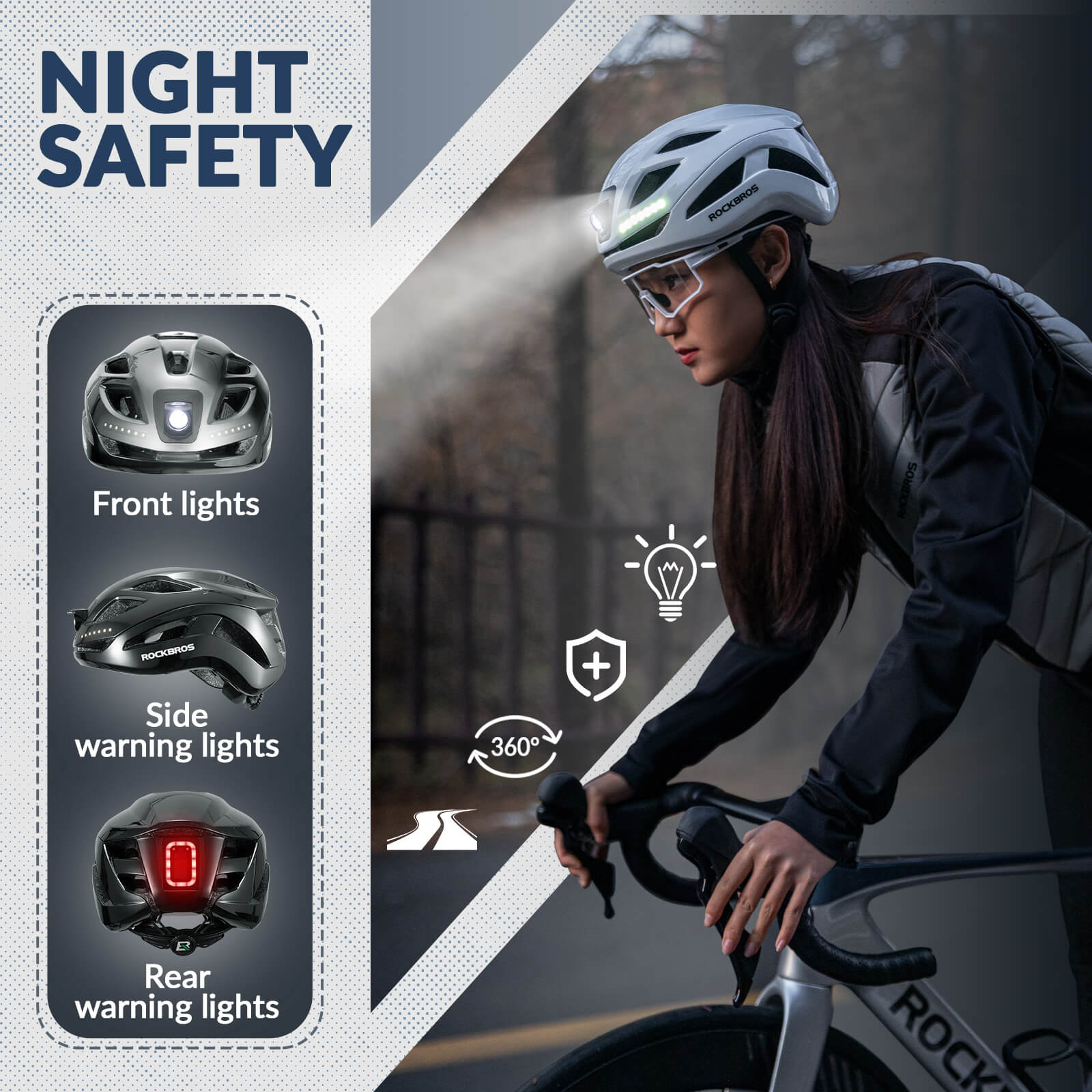 rockbros cycling helmet rear warning light.
#color_titanium