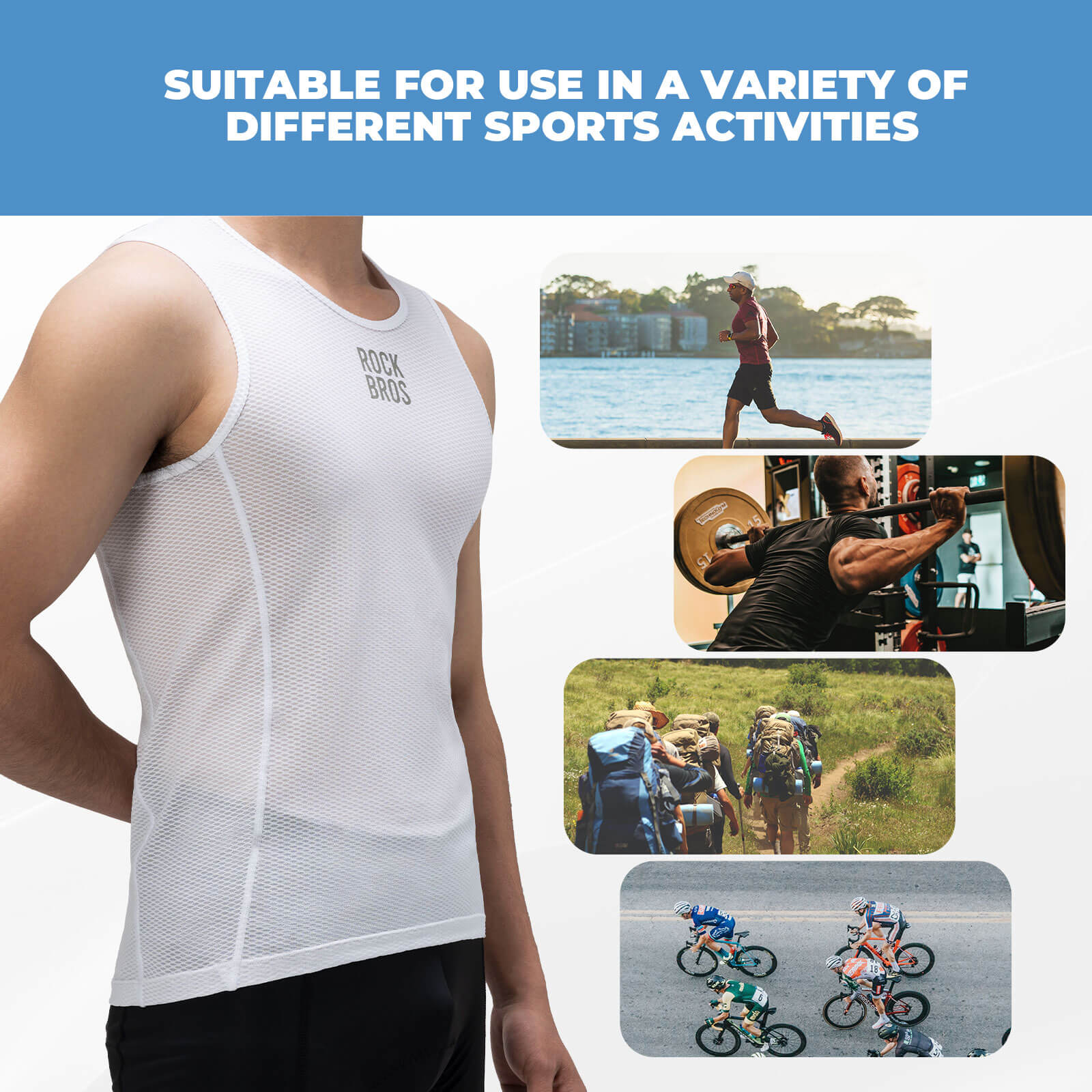 rockbros men's summer cycling vest, lightweight and breathable.