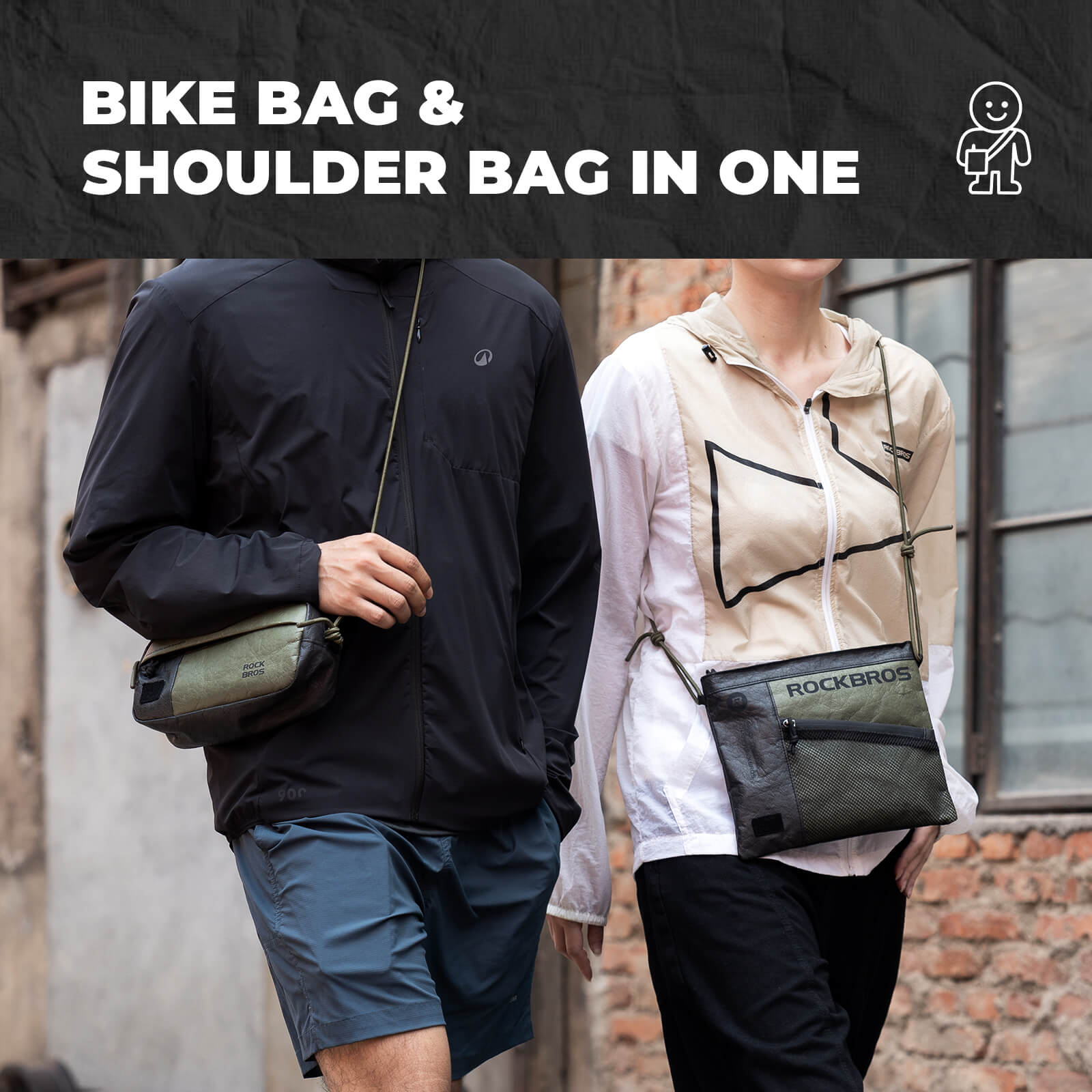 rockbros lightweight bike front bag made with Tyvek material