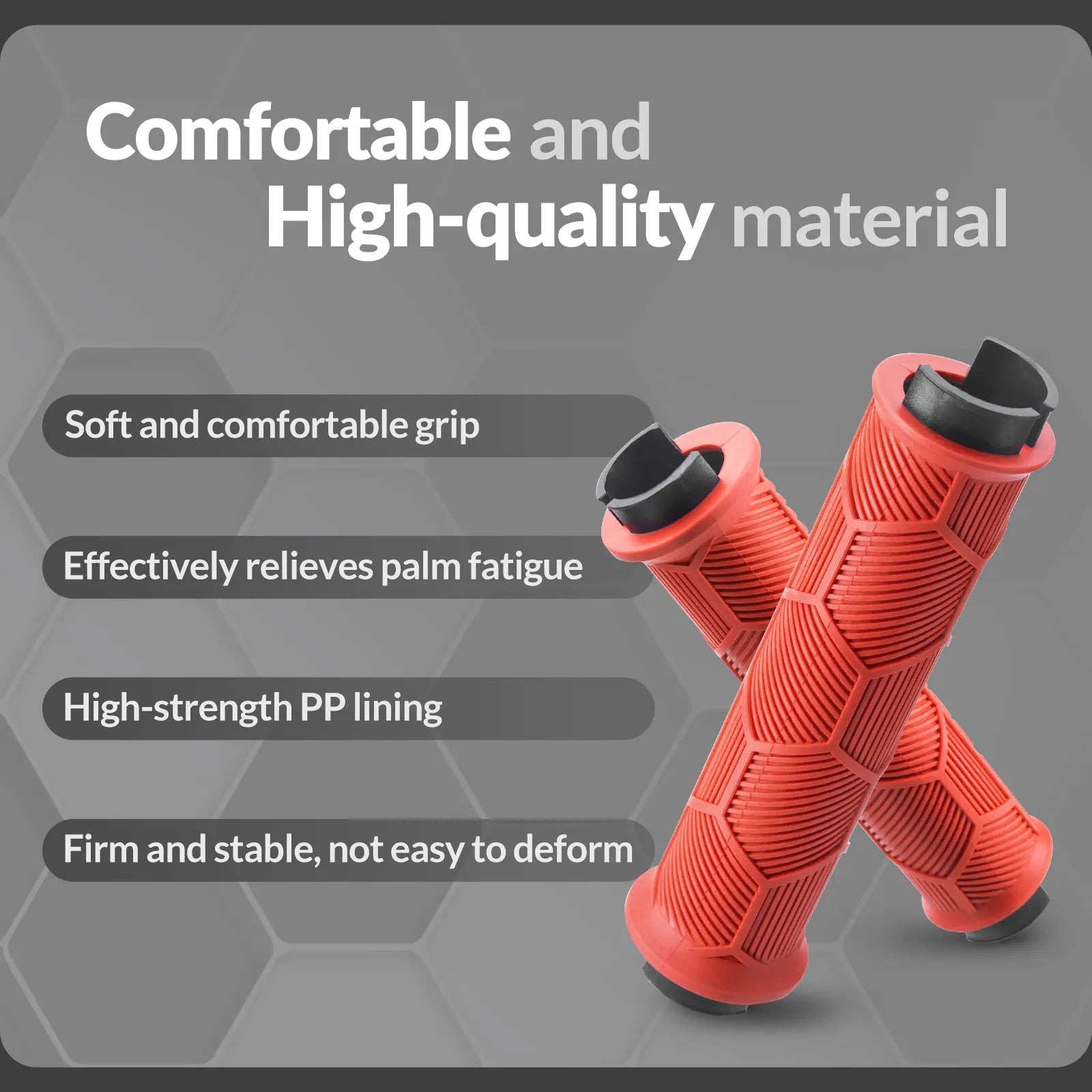 ROCKBROS double lock-on bike handlebar grips for 22.2mm bars, anti-slip rubber bicycle grips.
#color_orange