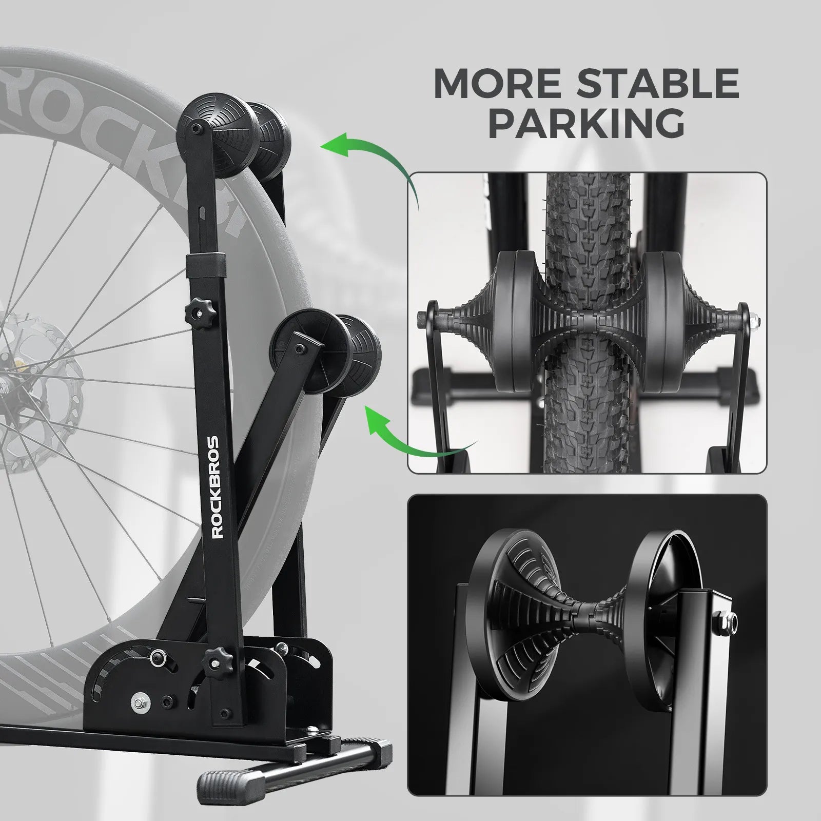 ROCKBROS Dual Support Bike Stand Floor Rack for Road and Mountain Bikes