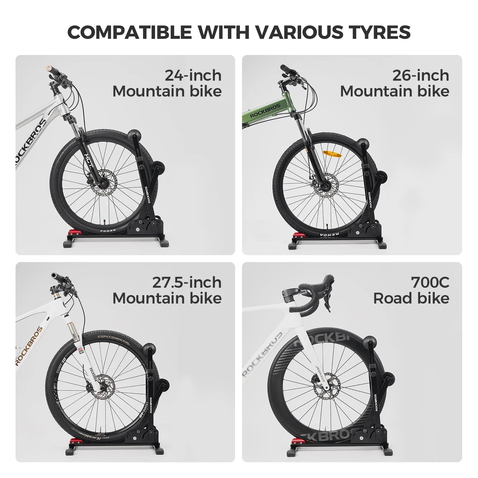 ROCKBROS Dual Support Bike Stand Floor Rack for Road and Mountain Bikes