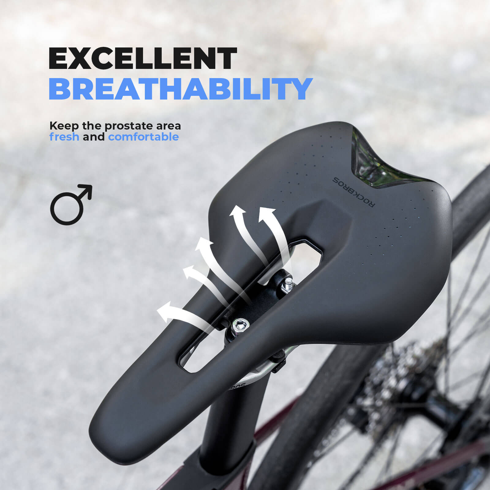 rockbros durable padded bike saddle soft tail light bracket ready for commuting and road cycling
#option_MAN