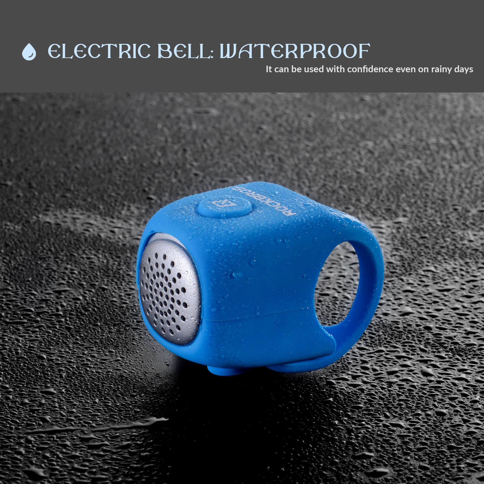 rockbros 90db electronic bike horn for cycling safety.
#color_blue