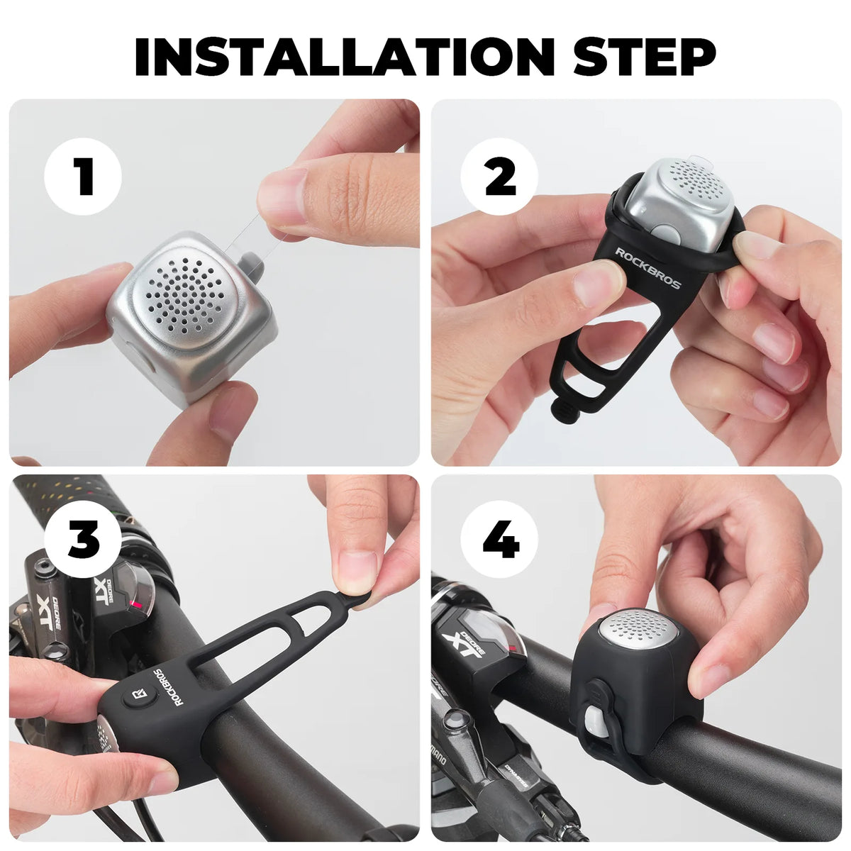 rockbros 90db electronic bike horn for cycling safety.
#colour_red