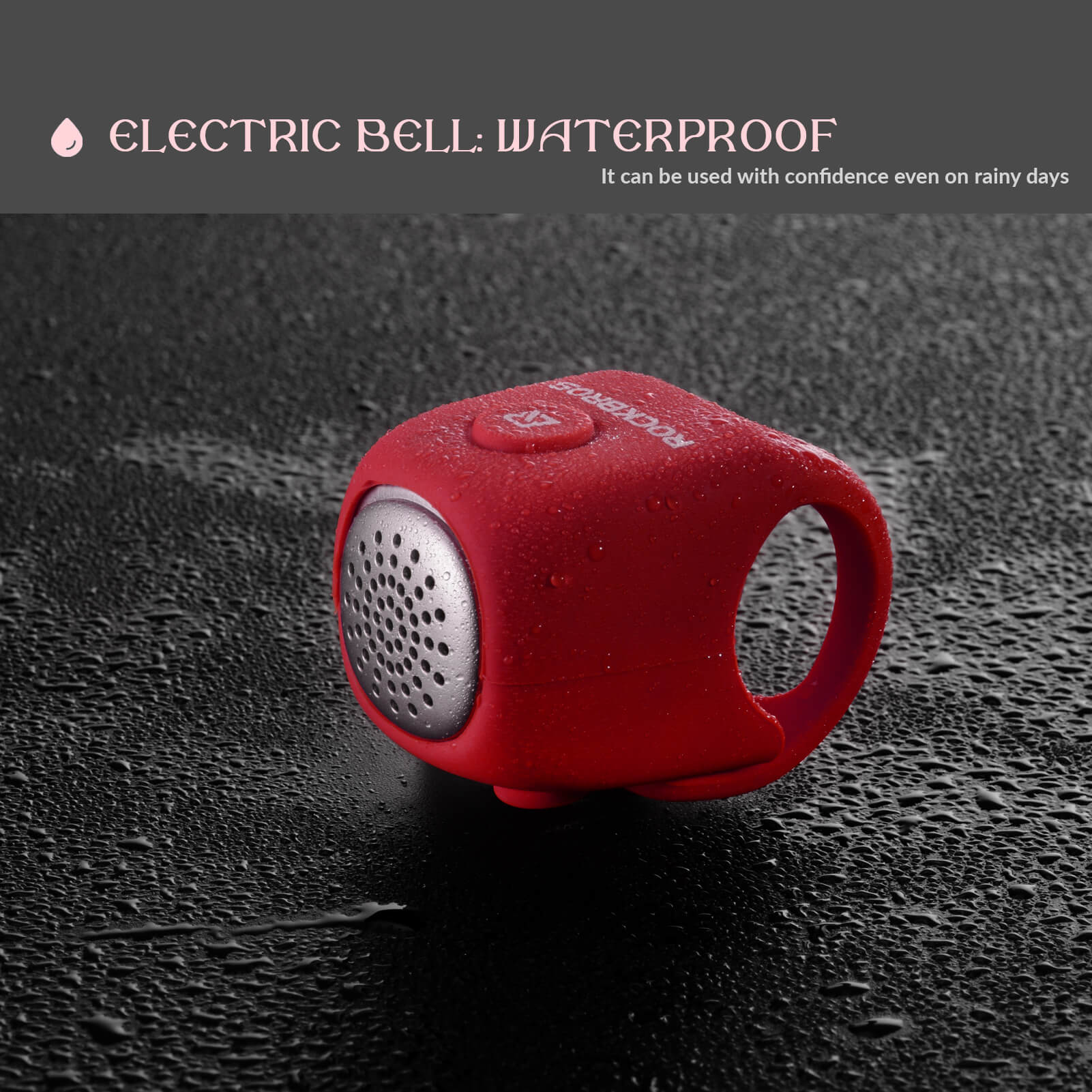rockbros 90db electronic bike horn for cycling safety.
#color_red