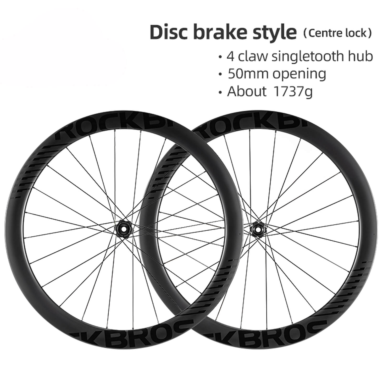 rockbros flamewind carbon fiber rim brake wheelset for training and racing
#option_Carbon fiber-50mm Disc Brake