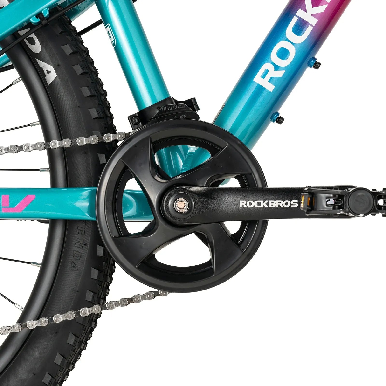 ROCKBROS FLY 24-inch youth mountain bike, equipped with Shimano 8-speed drivetrain.
#color_pink